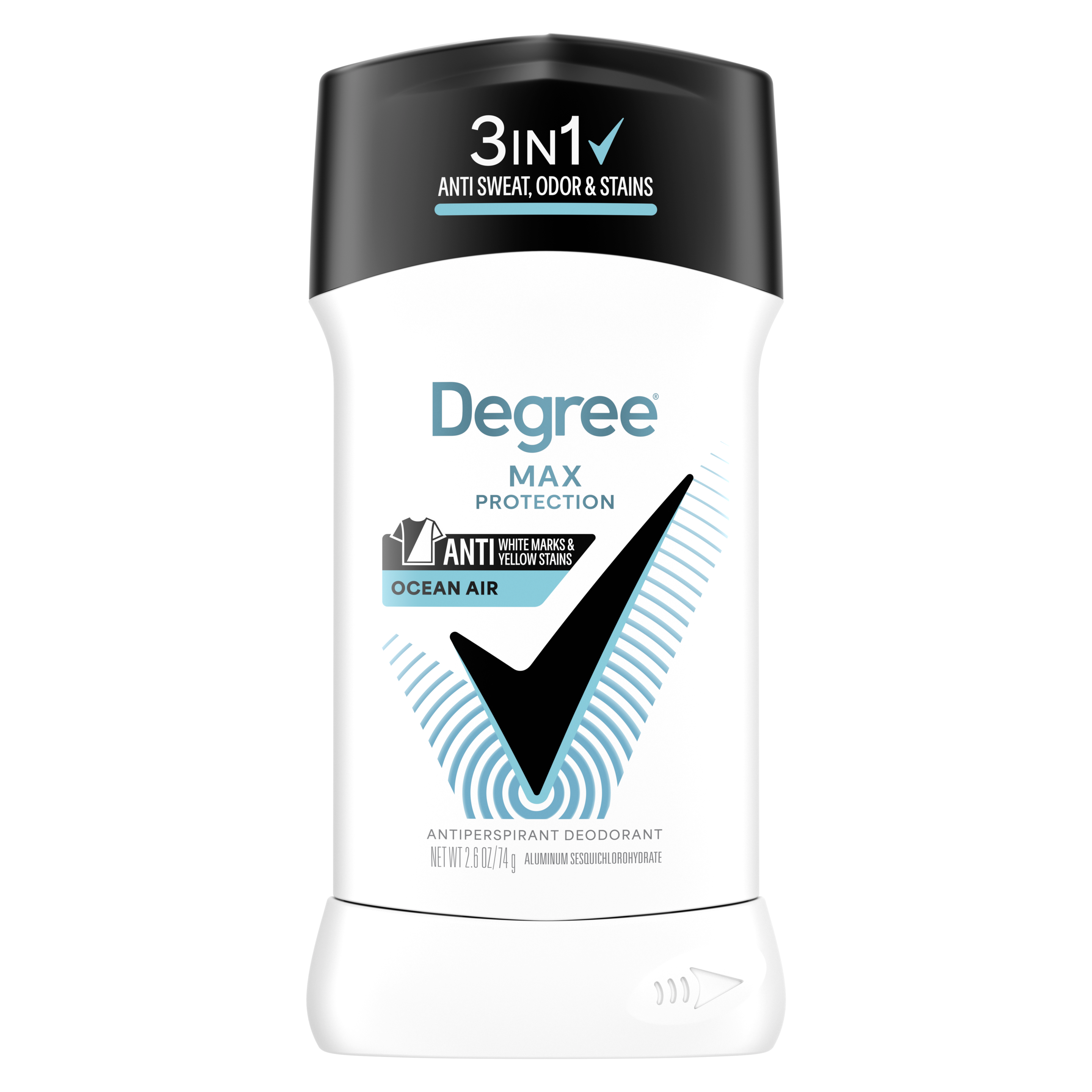 UltraClear Black+White Ocean Air Antiperspirant Deodorant Stick front pack shot packshot