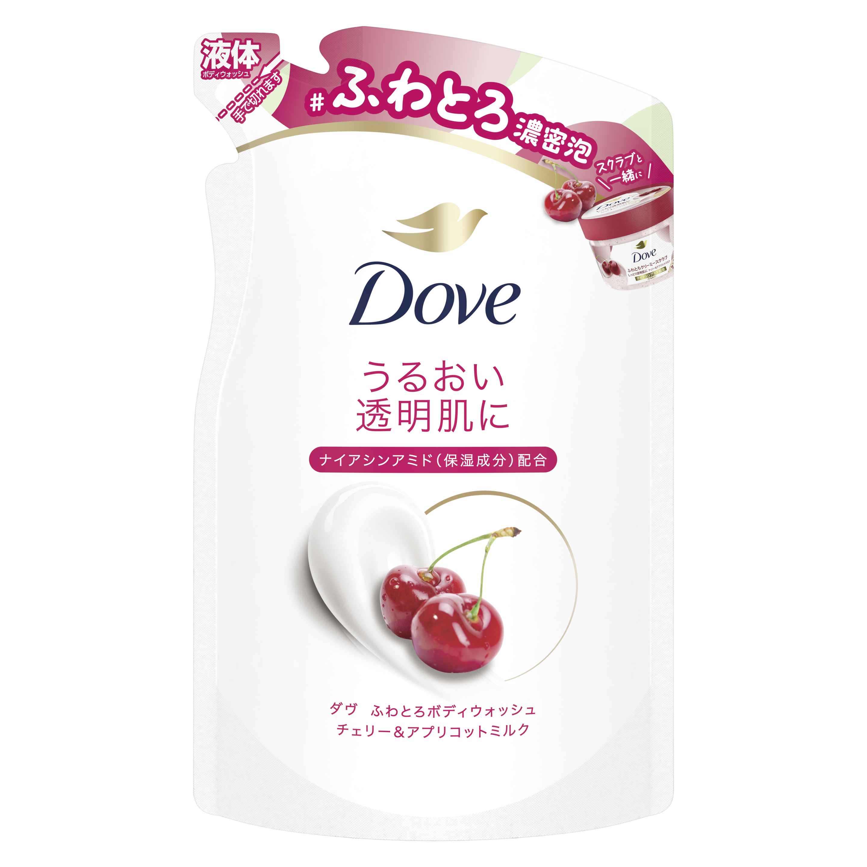 ふわとろボディウォッシュ　チェリー＆アプリコットミルク　つめかえ用