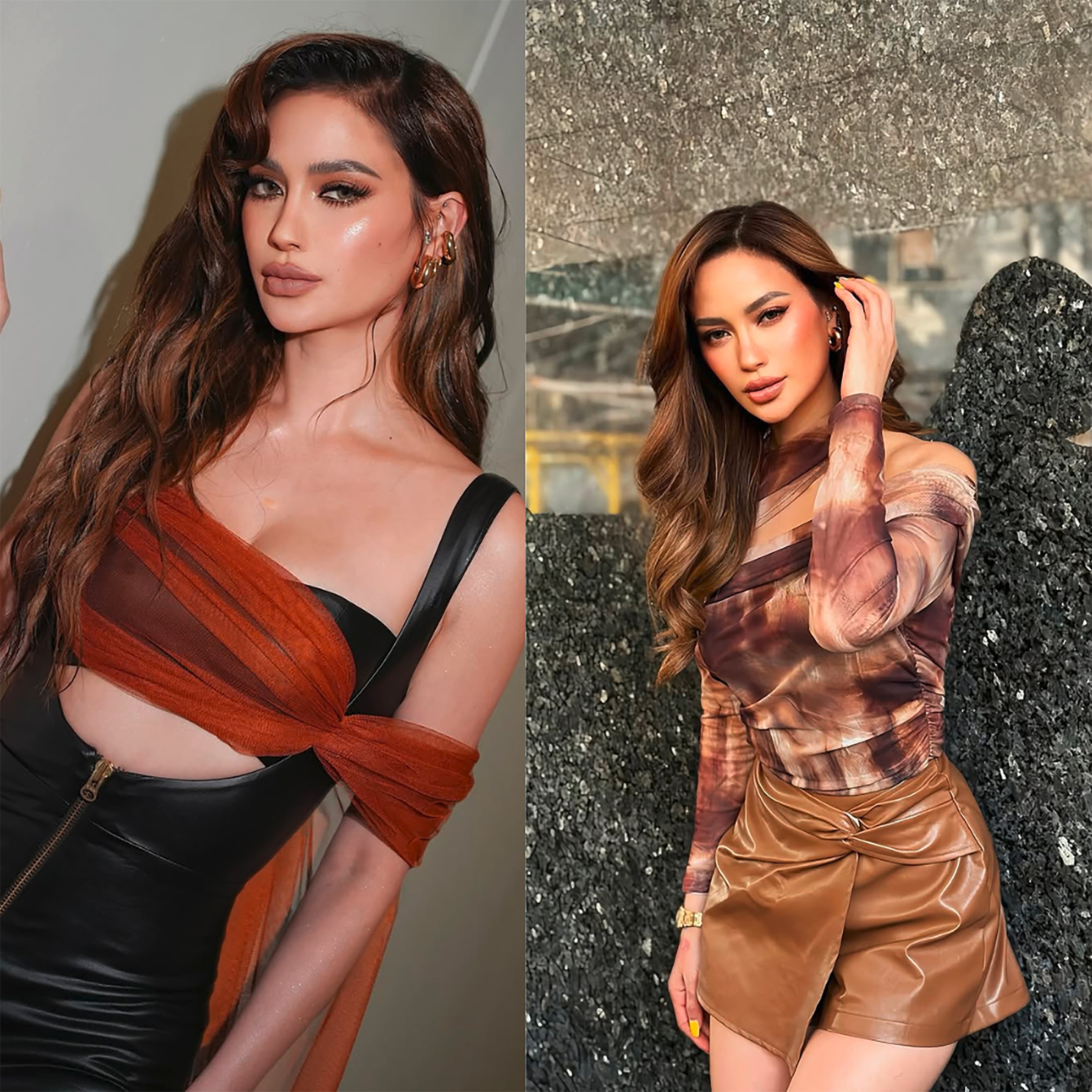 Pinay celeb posing, showcasing her noseline.