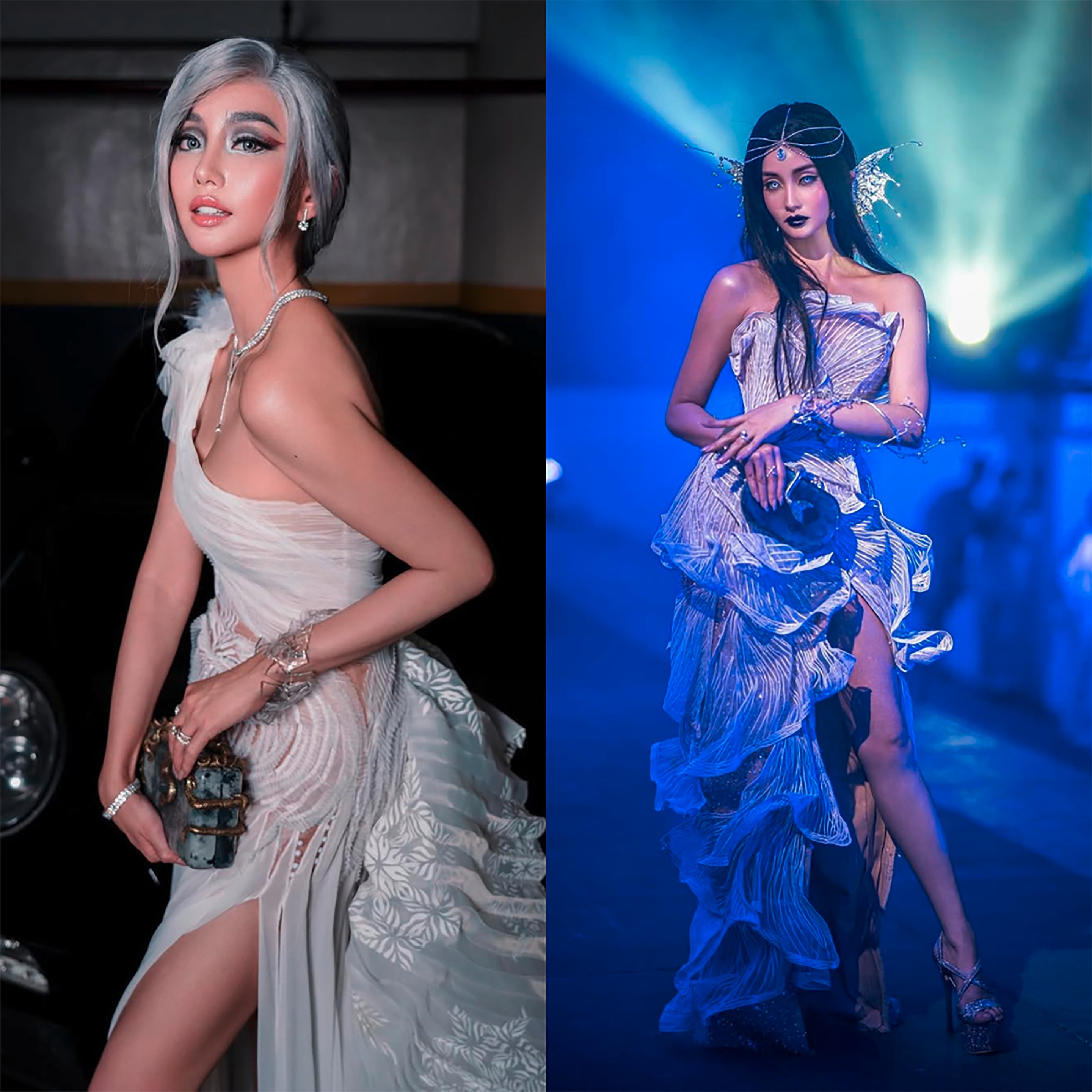 Filipina cosplayer in body-sculpting outfits.