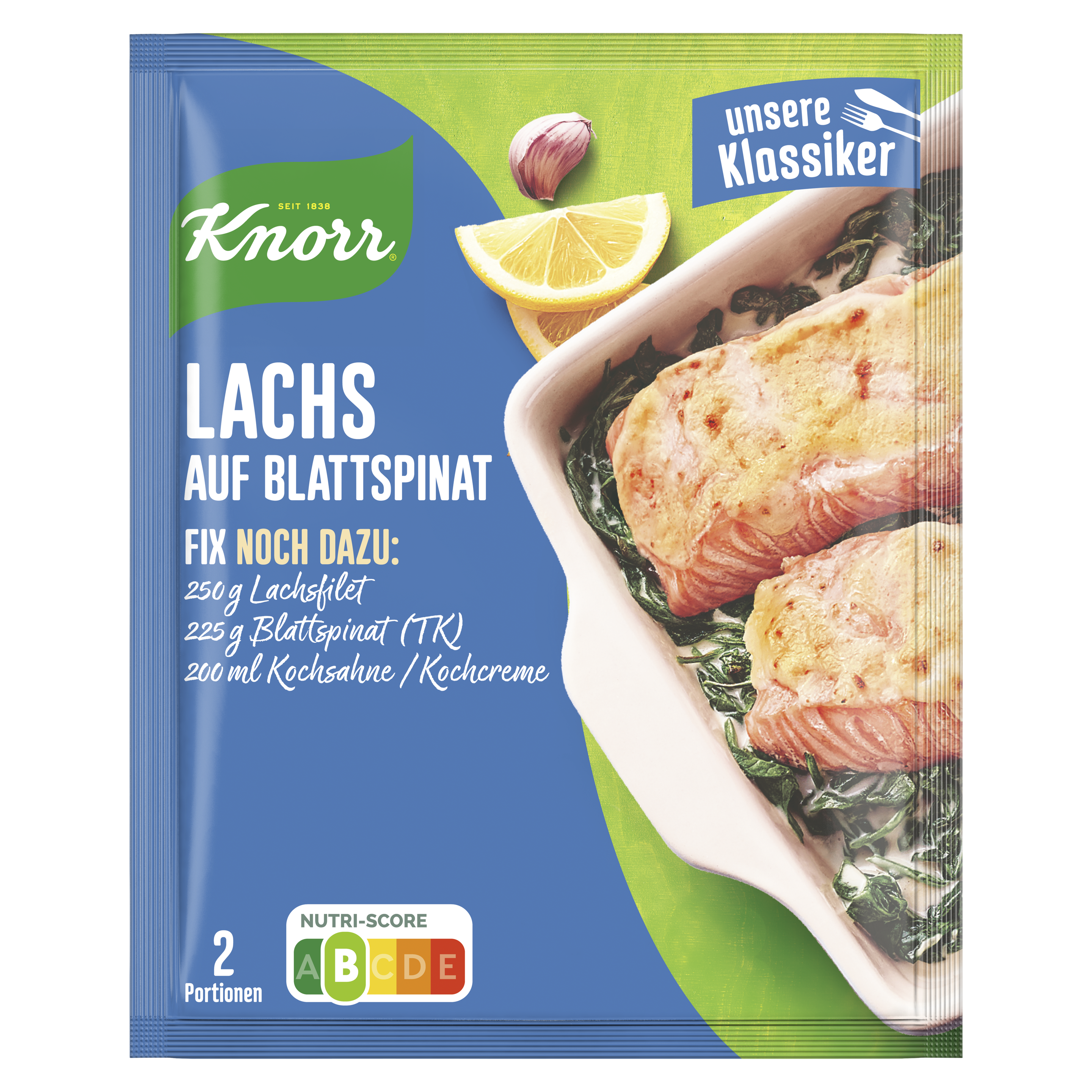 Knorr Fix Lachs auf Blattspinat 28 g packshot