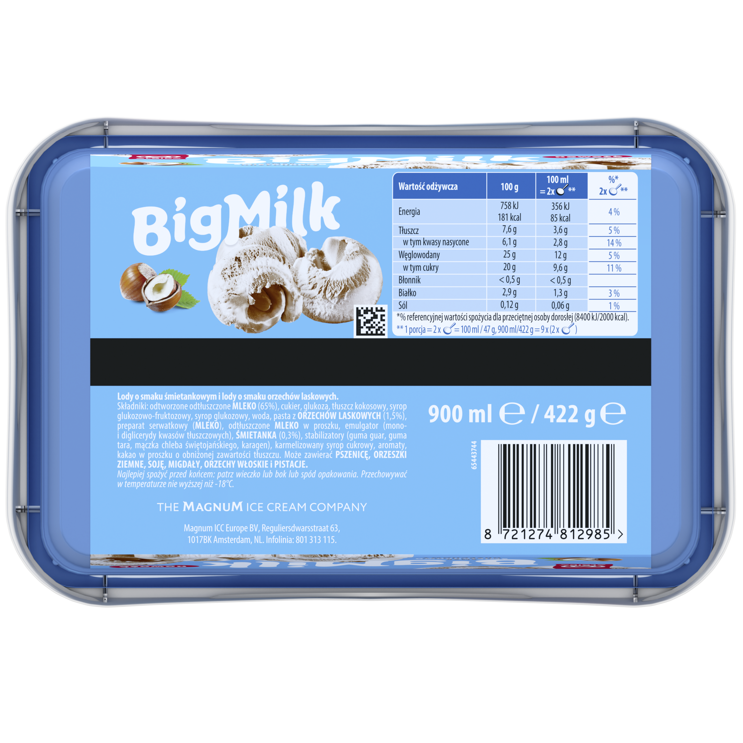 Big Milk smak śmietankowo-orzechowy