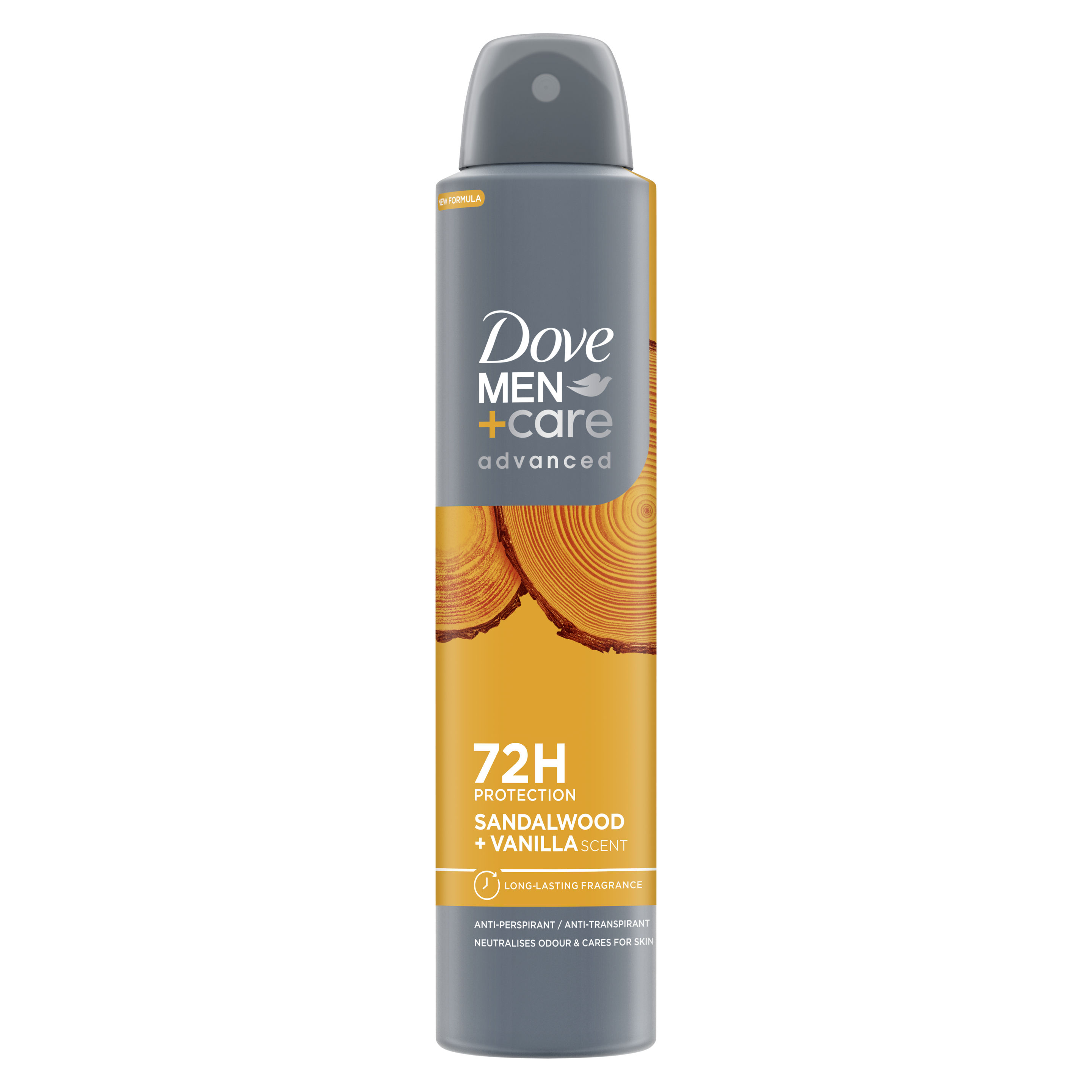 Dove Men+Care Sandalwood+Vanilla 72hr Deodorant Spray 200ml packshot