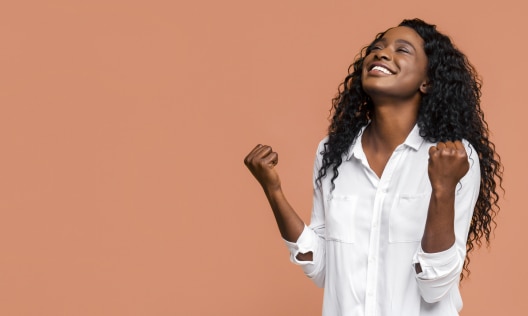 Young African-American woman in a sweat-stain free white shirt