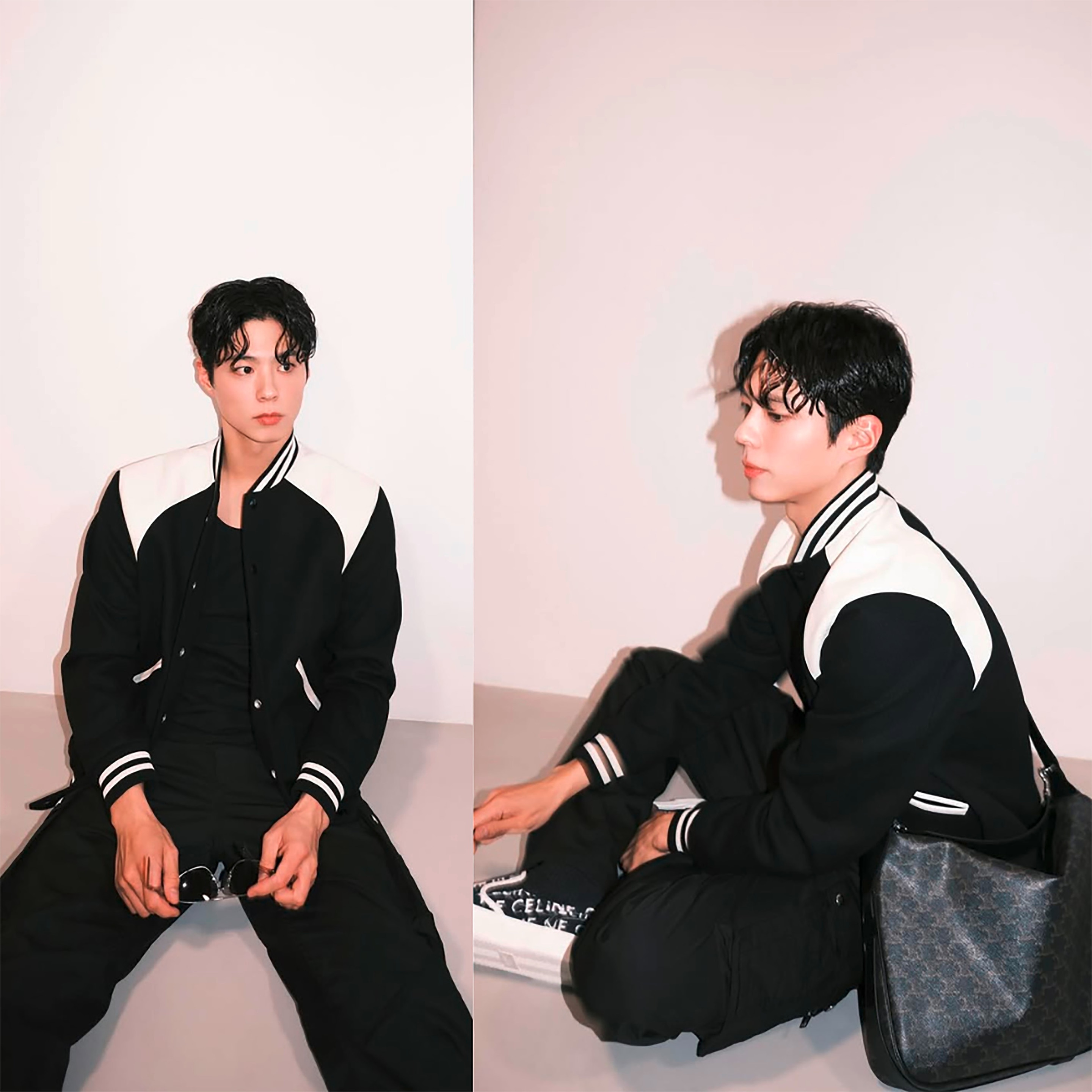 Actor in wet, wavy, tousled hair.