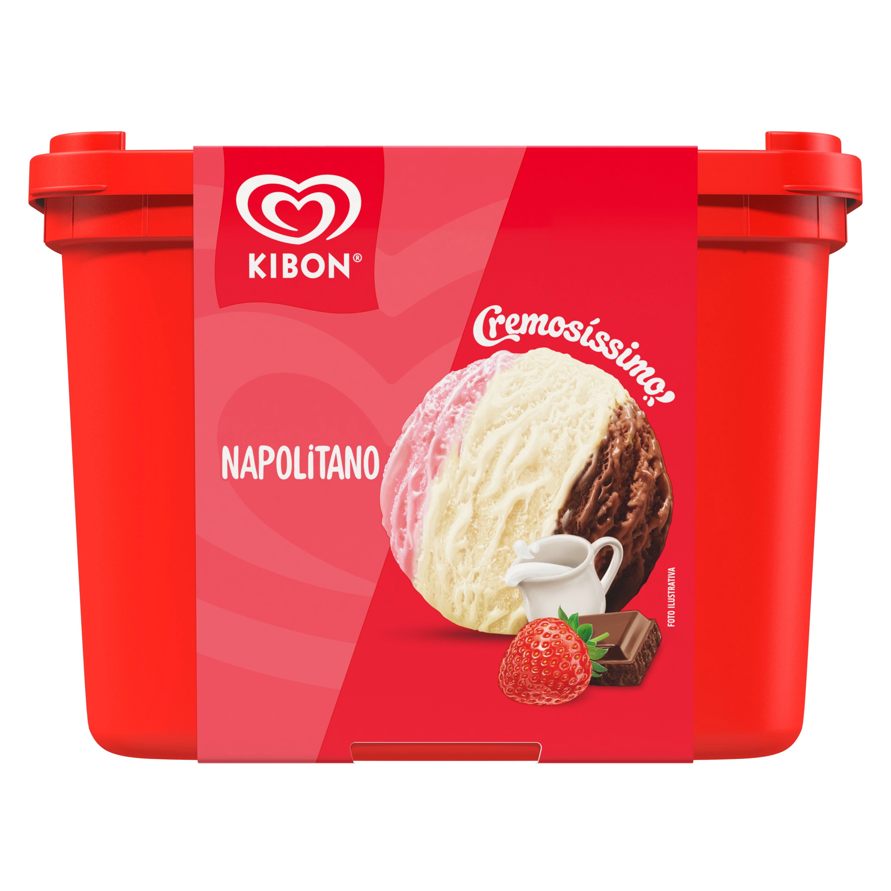 Pote do sorvete cremosíssimo napolitano packshot
