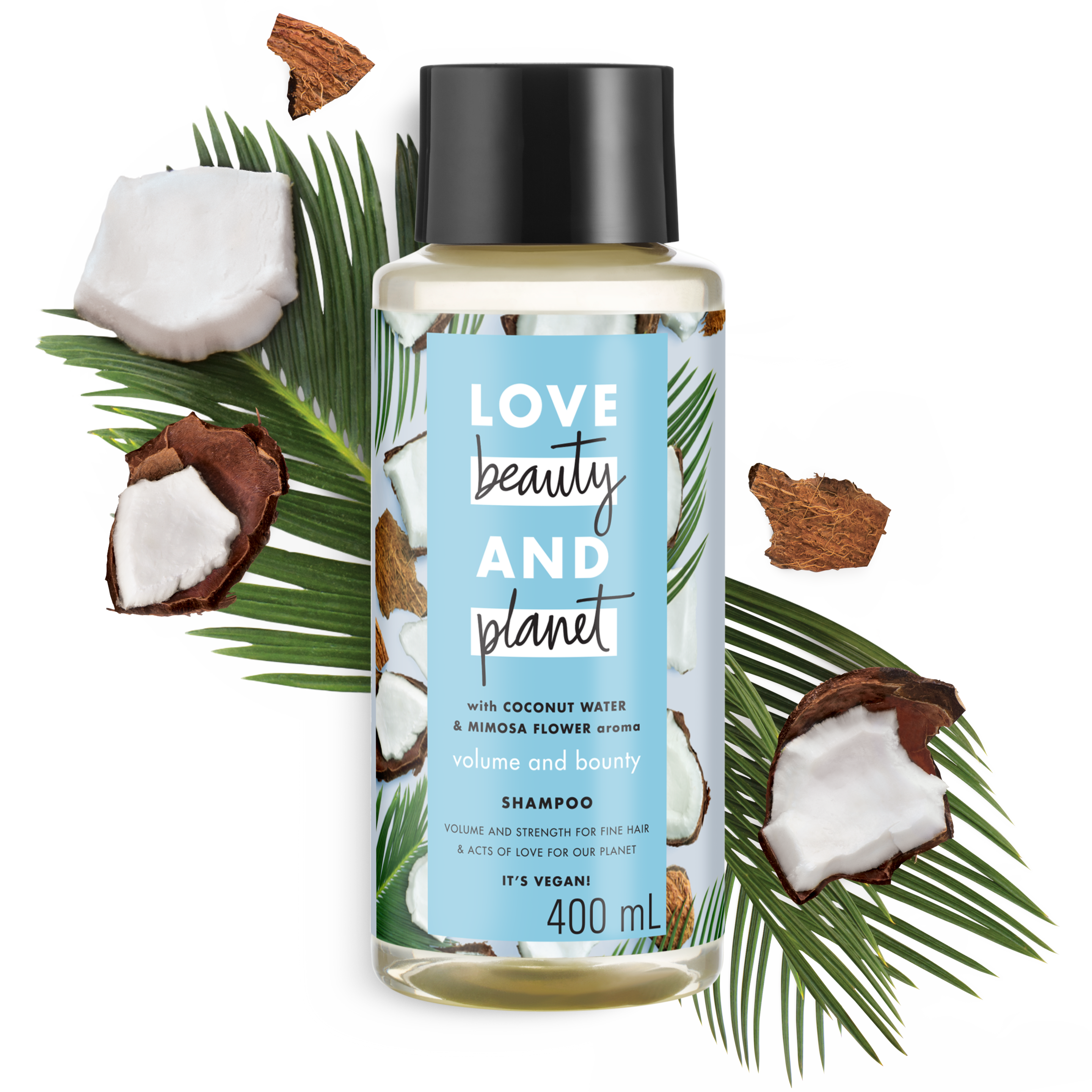 coconut water & mimosa flower shampoo Text