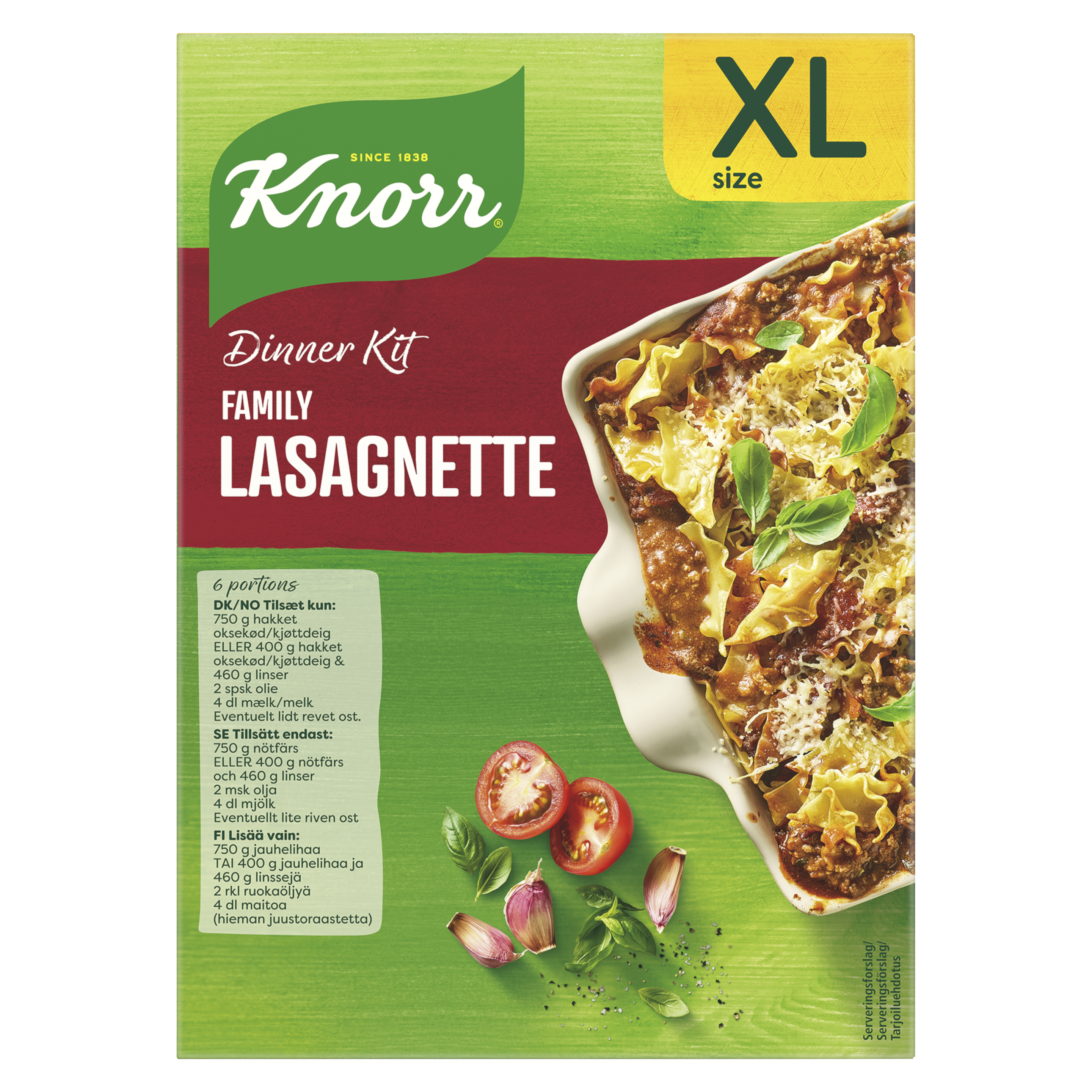 Middagskit Italiensk Lasagnette - Familjepack