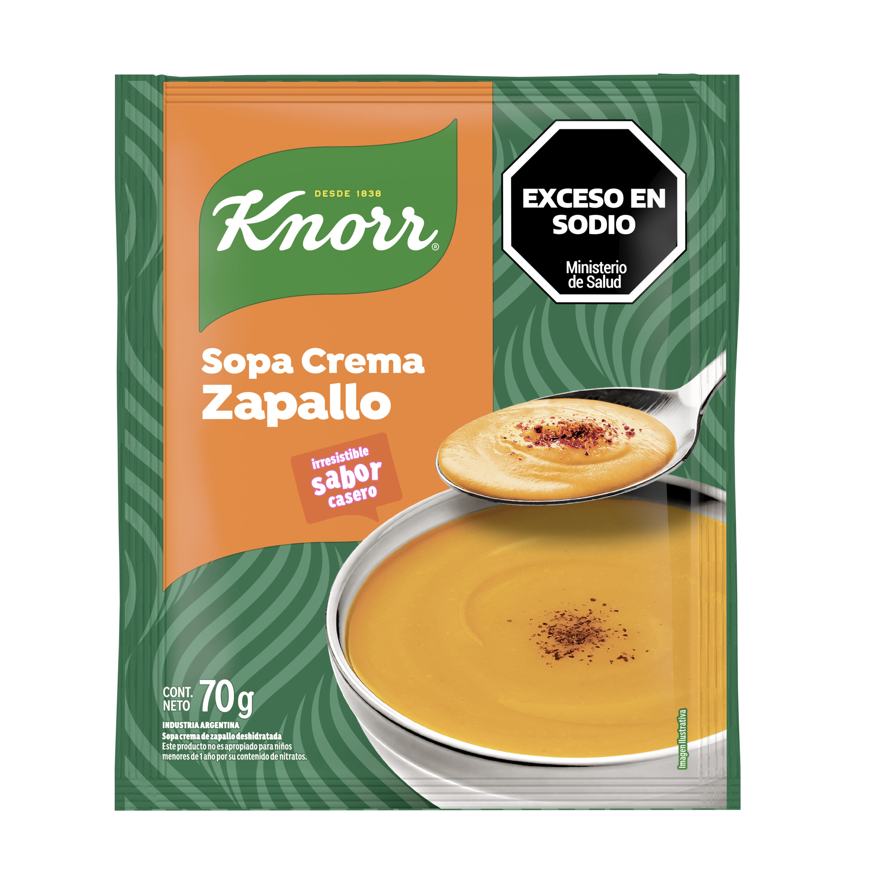 Imagen de envase Sopa Crema de Zapallo Knorr packshot