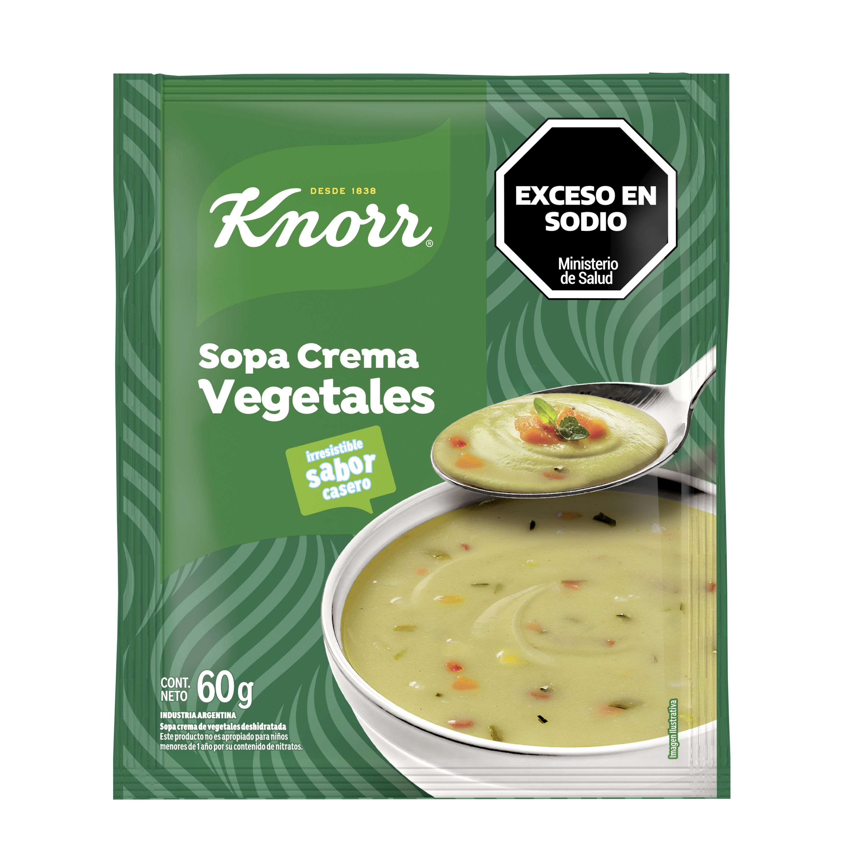 Imagen de envase Sopa Crema de Vegetales Knorr