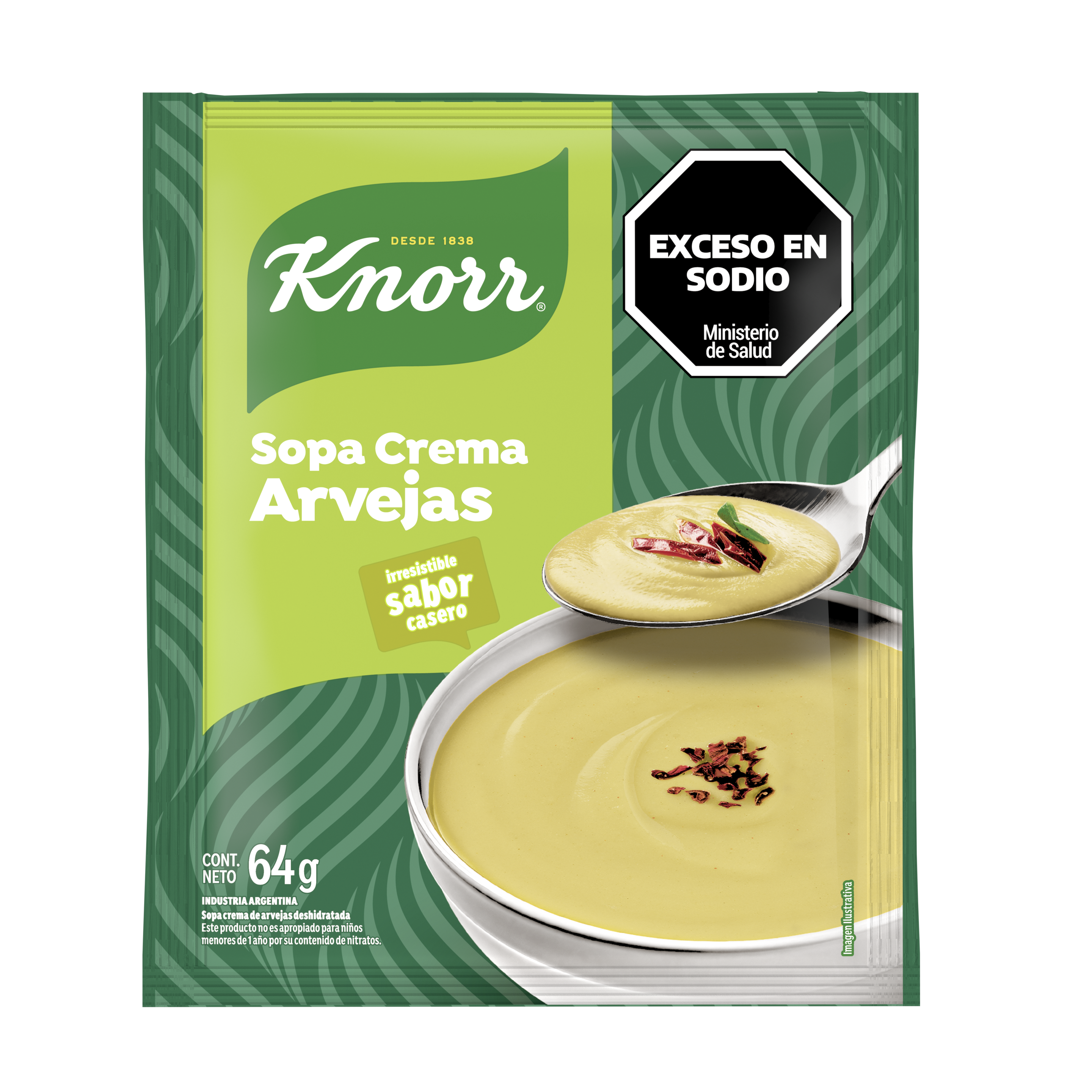Imagen de envase Sopa Crema de Arvejas con Jamón Knorr packshot
