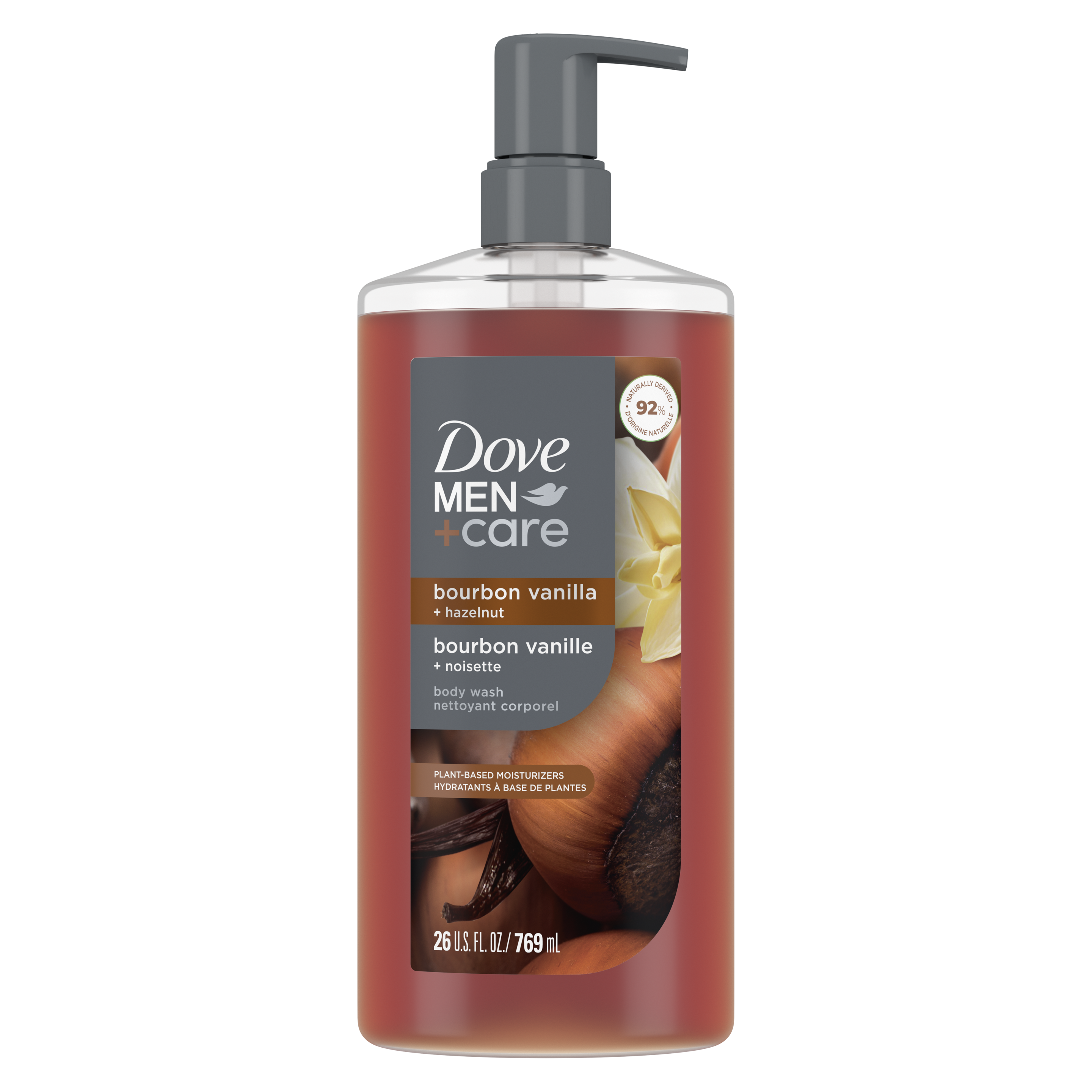 Men+Care Plant-Based Bourbon Vanilla+Hazelnut Body Wash