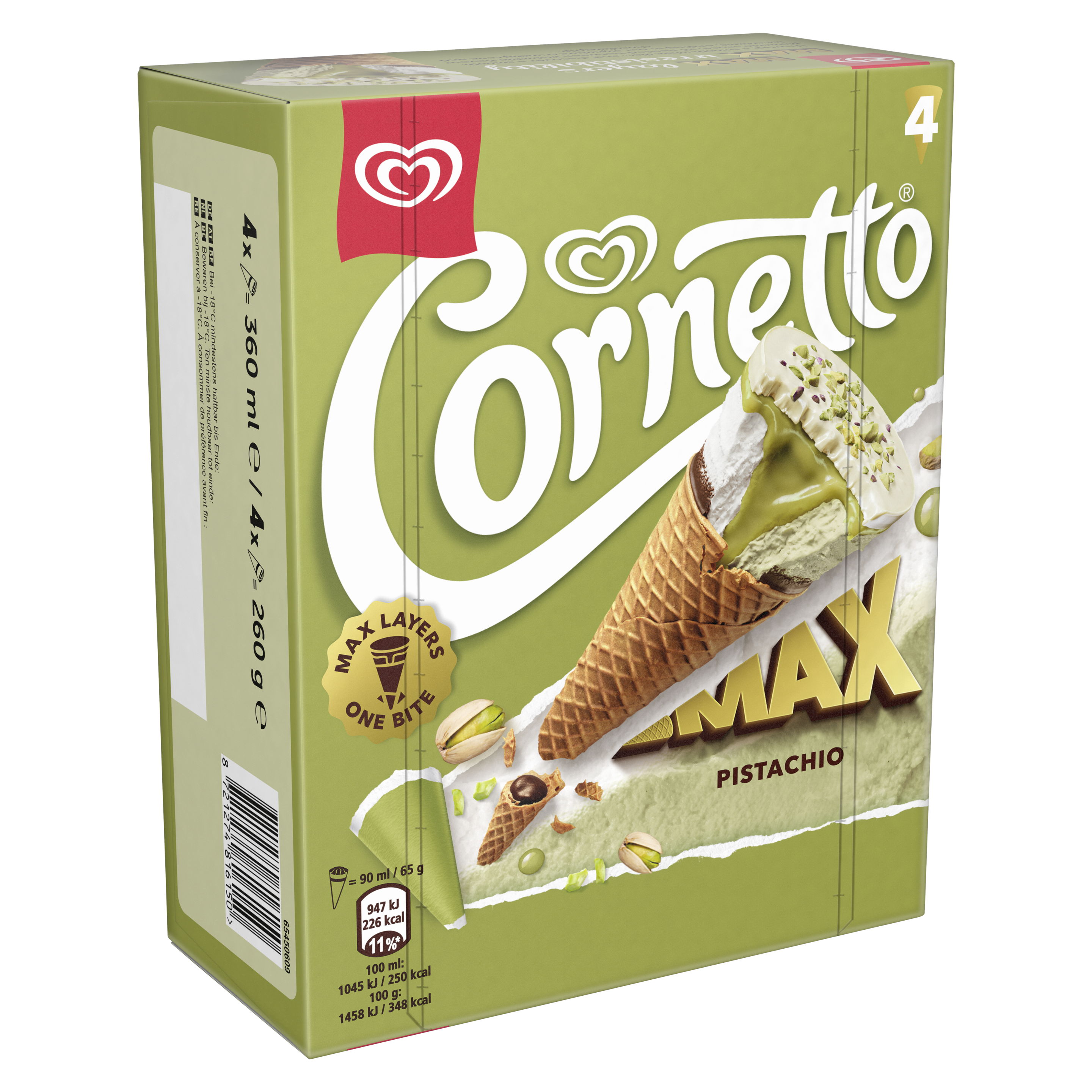 Cornetto Max Pisztácia Multipack packshot