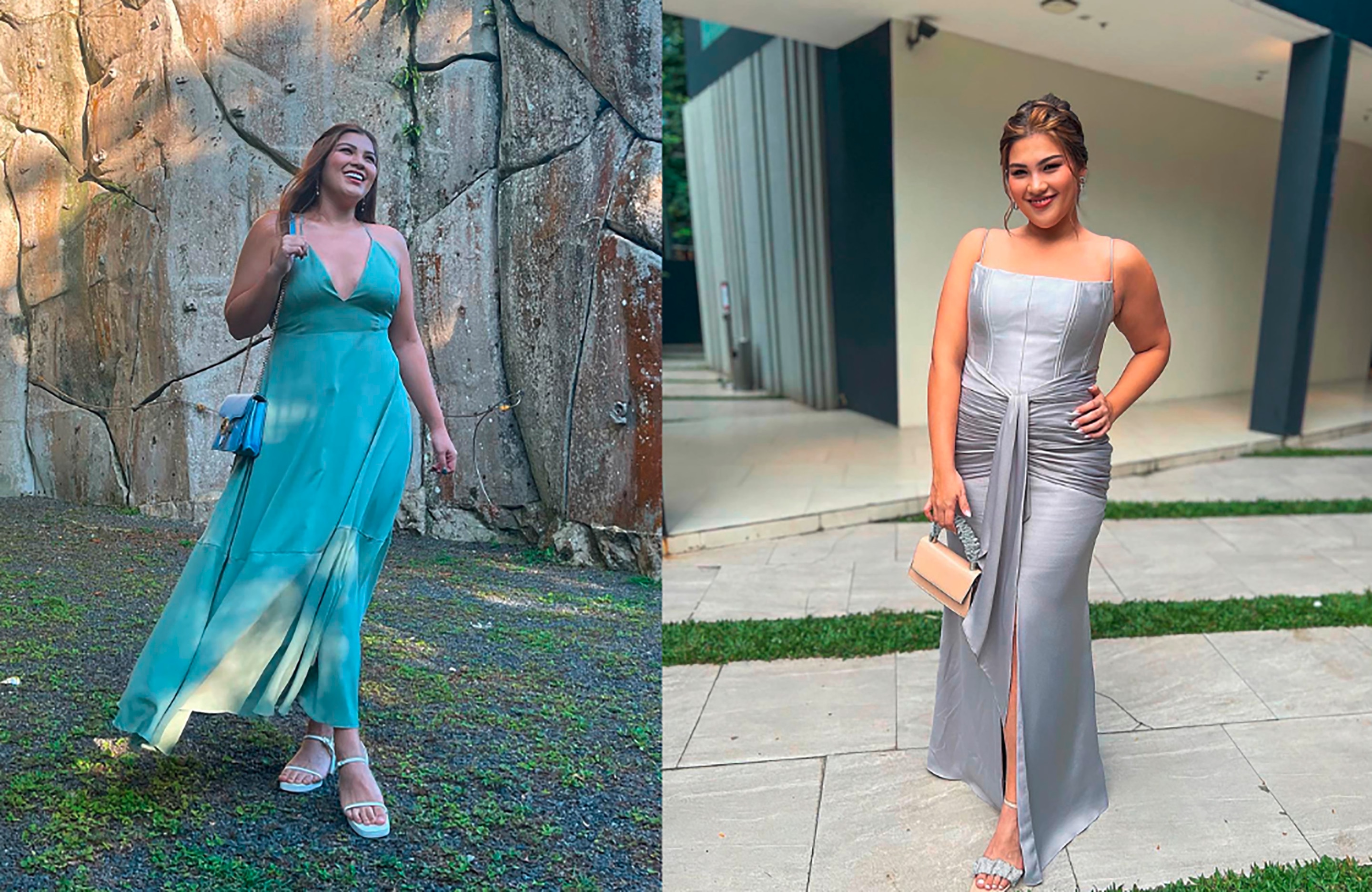 Plus-size woman wearing pastel colors.