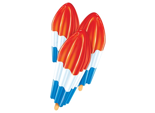 Three popsicle firecracker ice pops