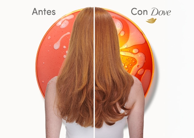 Resultados antes y después del uso de la línea UV repair and glow