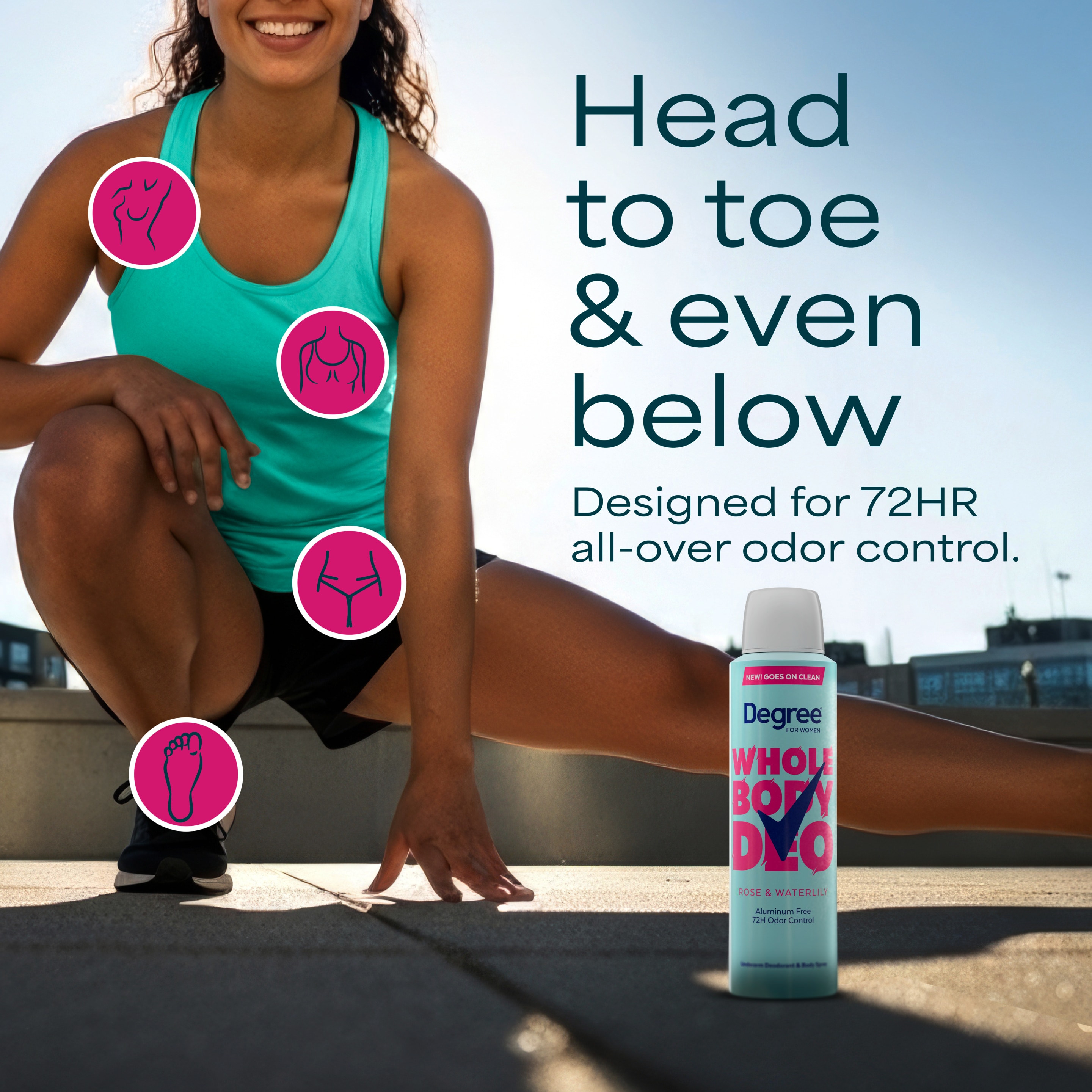 Rose & Waterlily Whole Body Deodorant Spray For Women, Aluminum Free