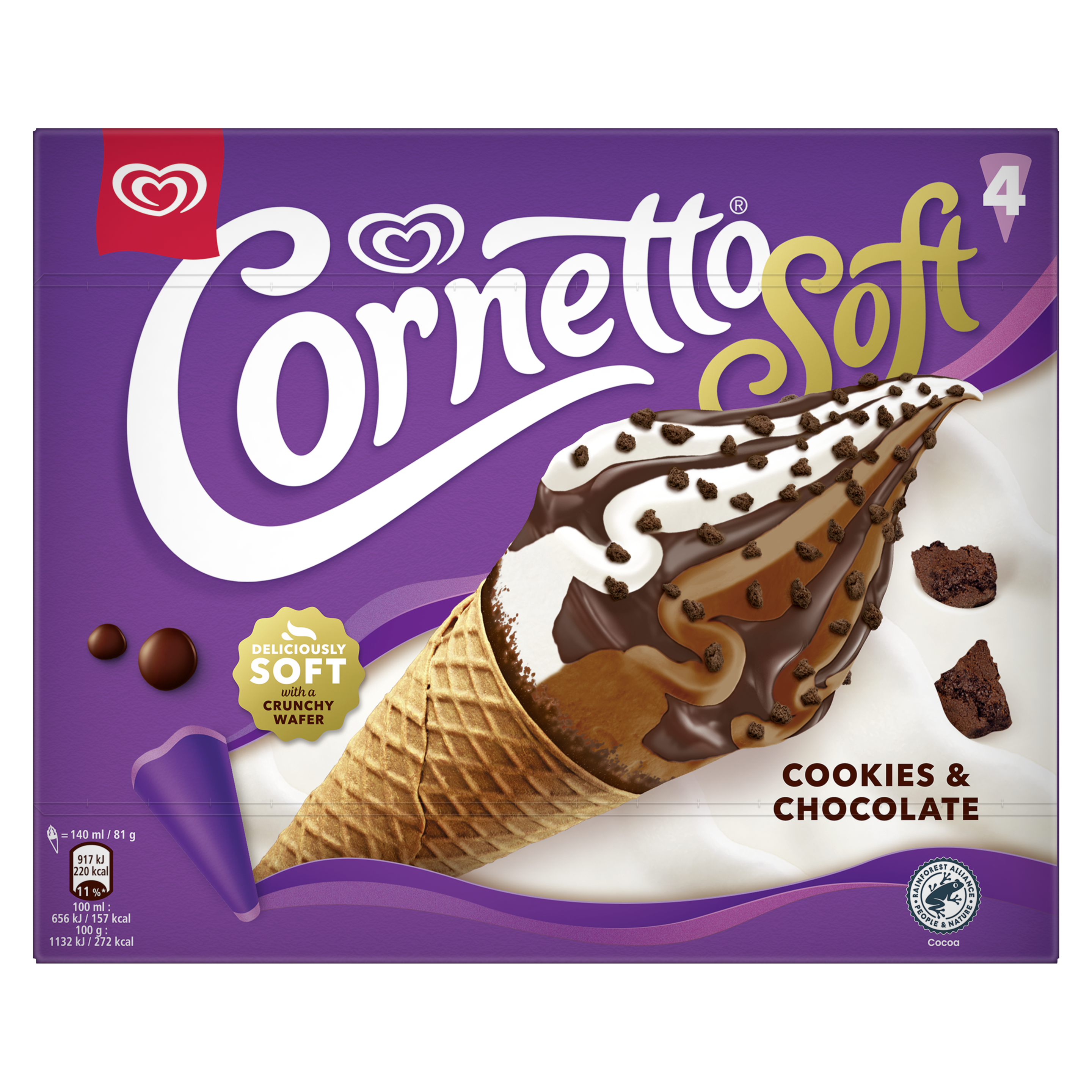 Cornetto Soft Cookie & Chocolate 4MP packshot