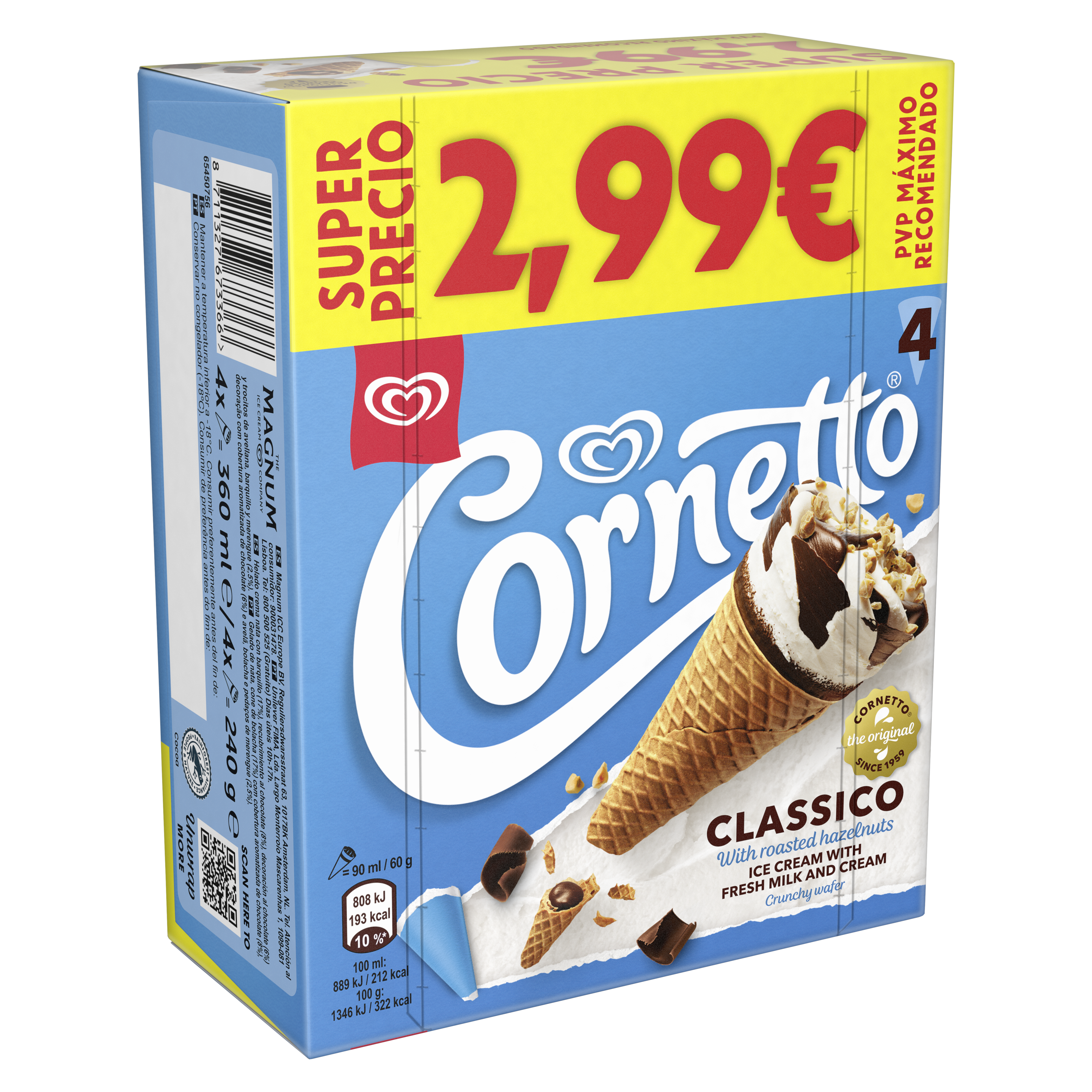 Cornetto Classico x4 PROMO packshot