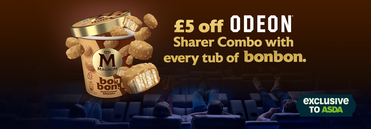Buy Magnum bonbons at ASDA, upload receipt & claim a £5 Odeon Food & Drink Voucher. Ends 31 Dec 2025.