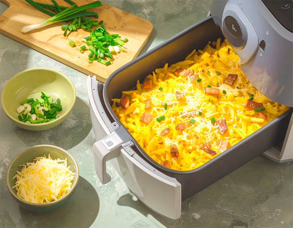 Käsespätzle-Auflauf aus der Heißluftfritteuse