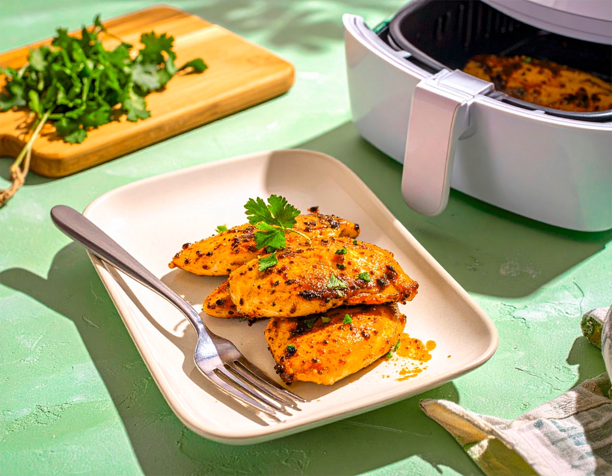 asiatische Hähnchenbrust in der Heißluftfritteuse