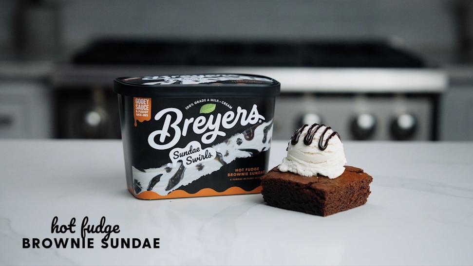Breyers Hot Fudge Browine Sundae 