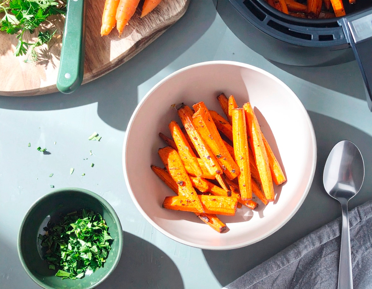 Crispy Karotten in der Heißluftfritteuse