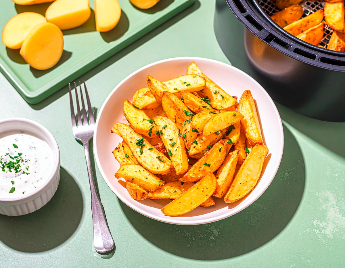 Kartoffelwedges in der Heißluftfritteuse