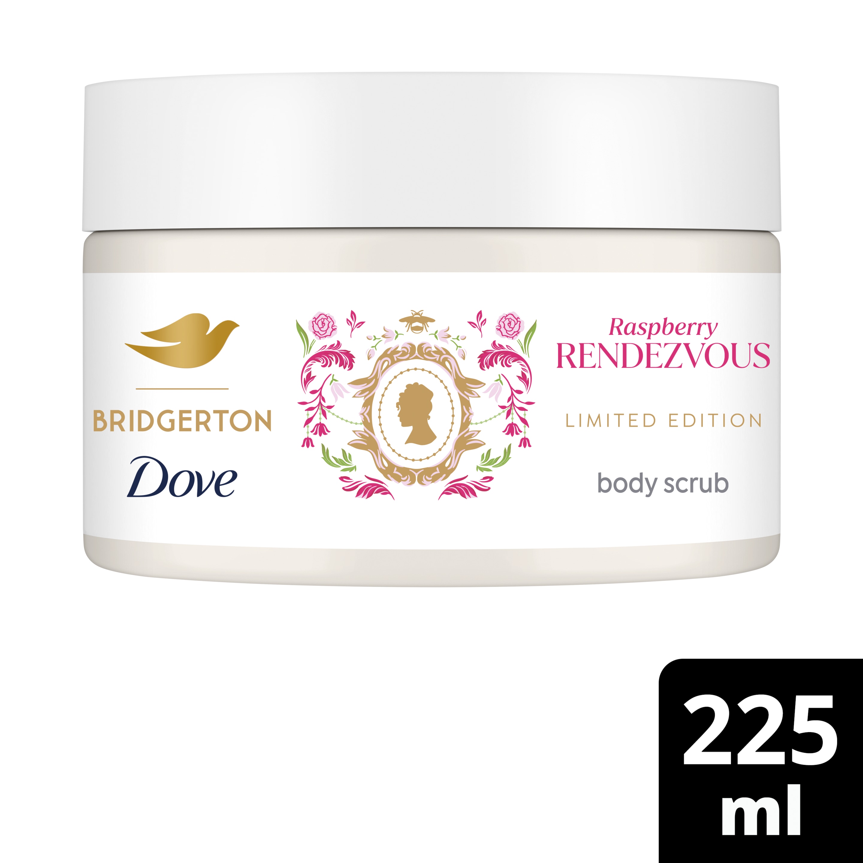 Dove Limited Edition Bridgerton Raspberry Rendezvous exfoliating scrub