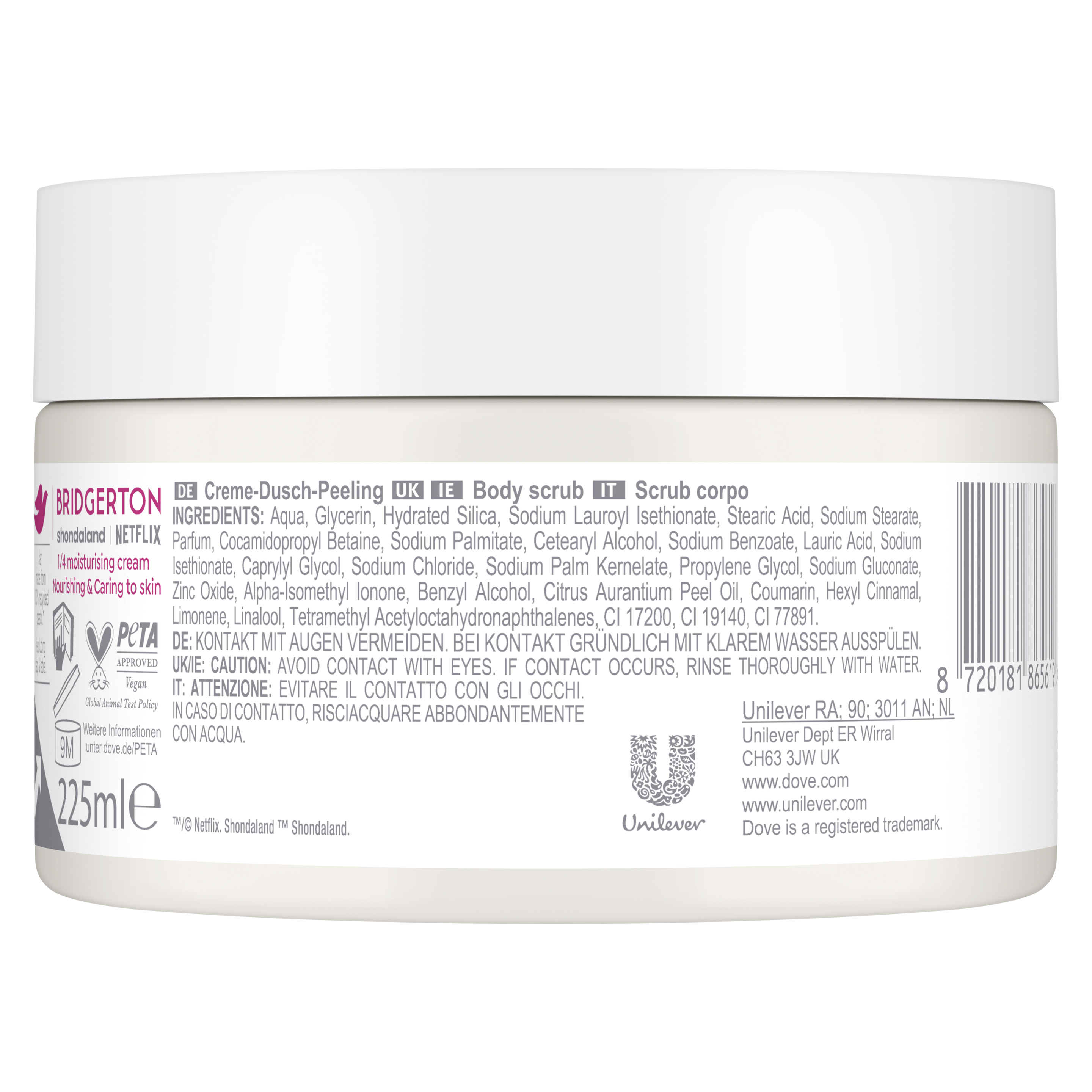 Dove Limited Edition Bridgerton Raspberry Rendezvous exfoliating scrub