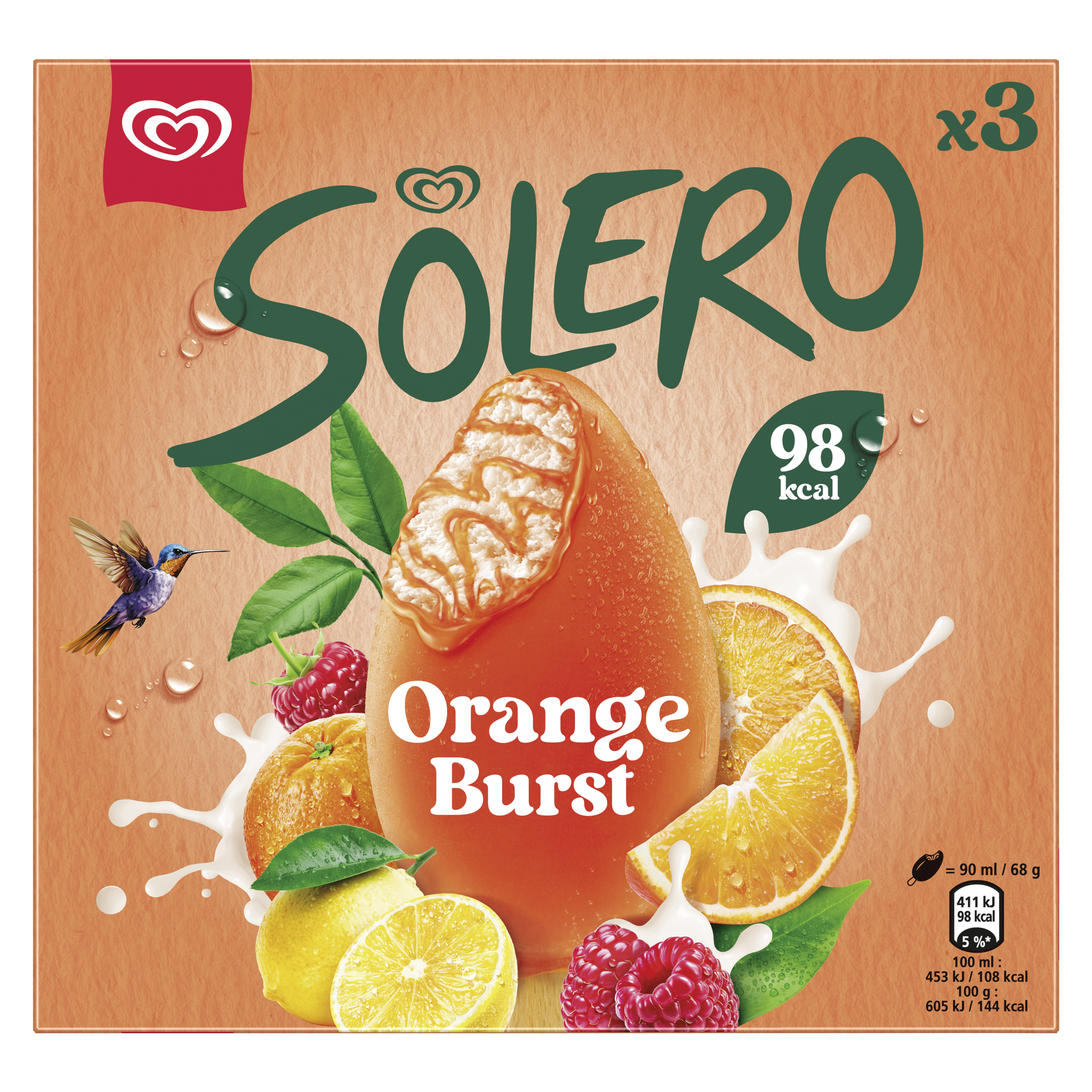 Solero Orange Burst Ice Cream Sticks 3MP packshot