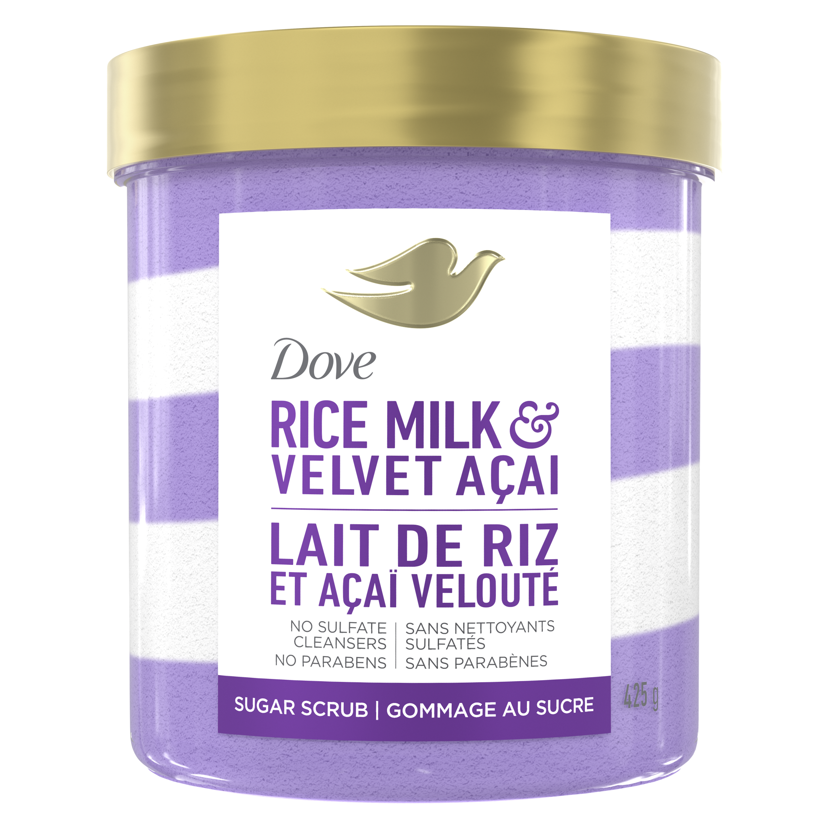 Dove Rice Milk & Velvet Açai Sugar Scrub packshot