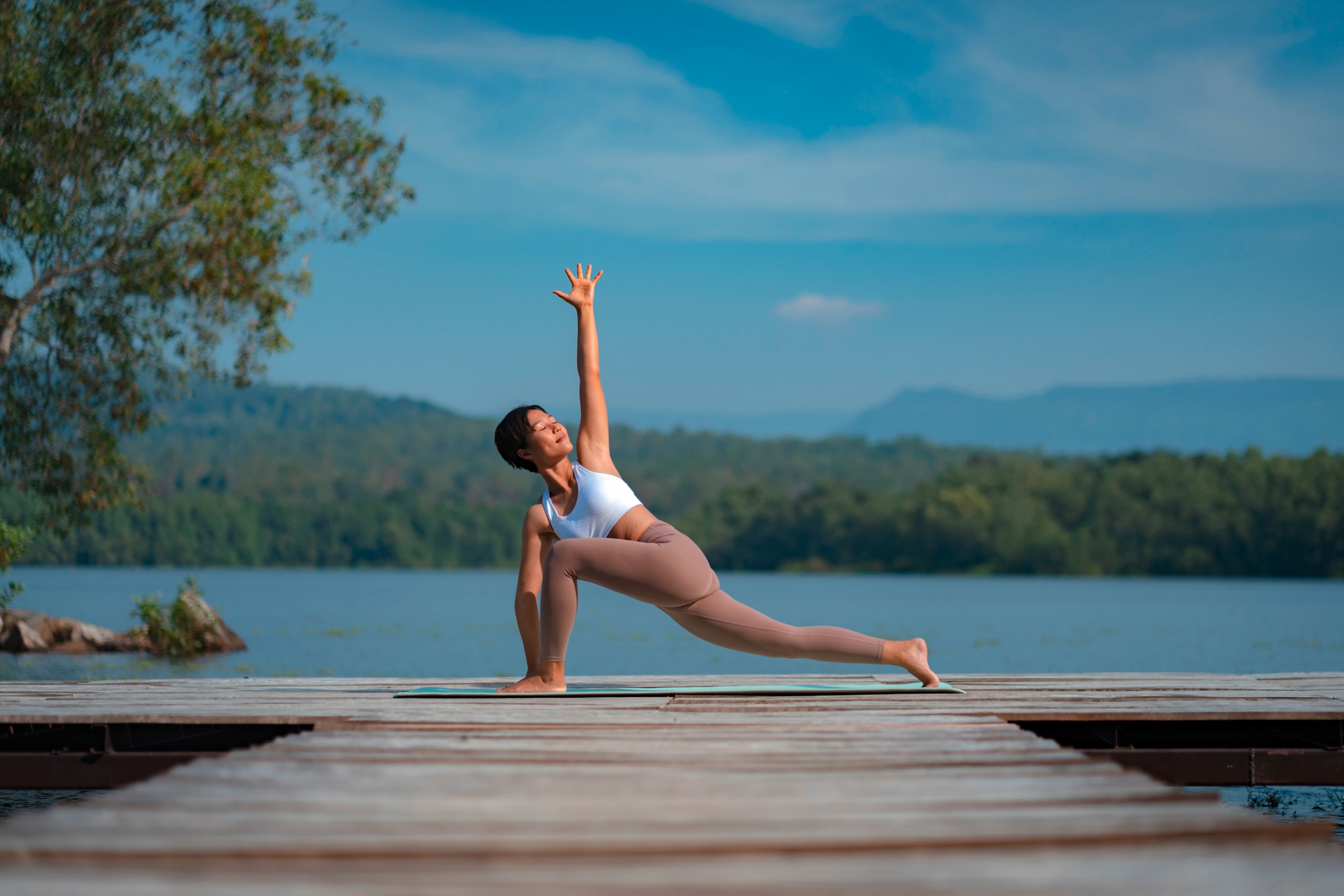Woman in yoga pose.