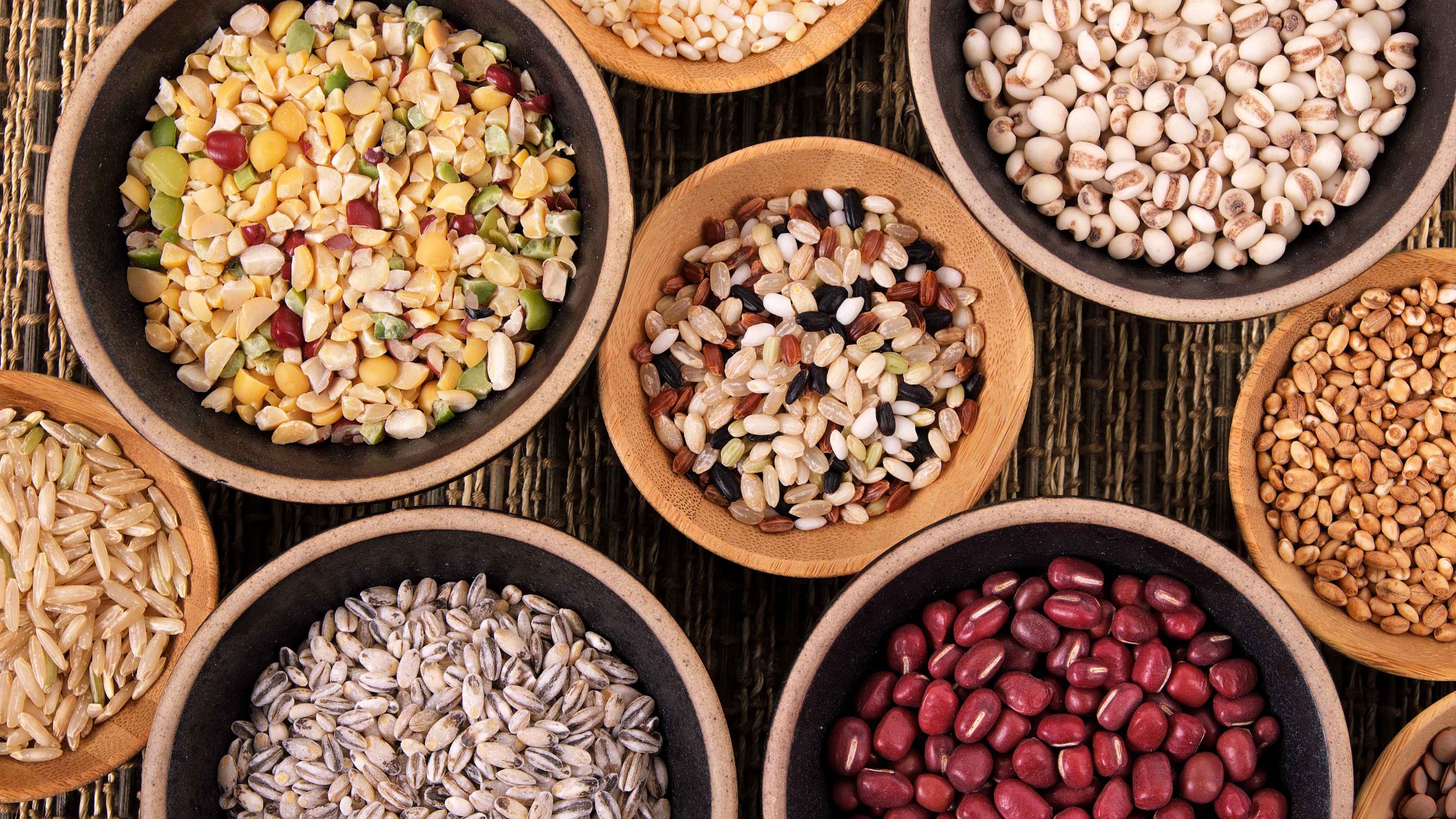 Whole grains (brown rice, oats, millets):