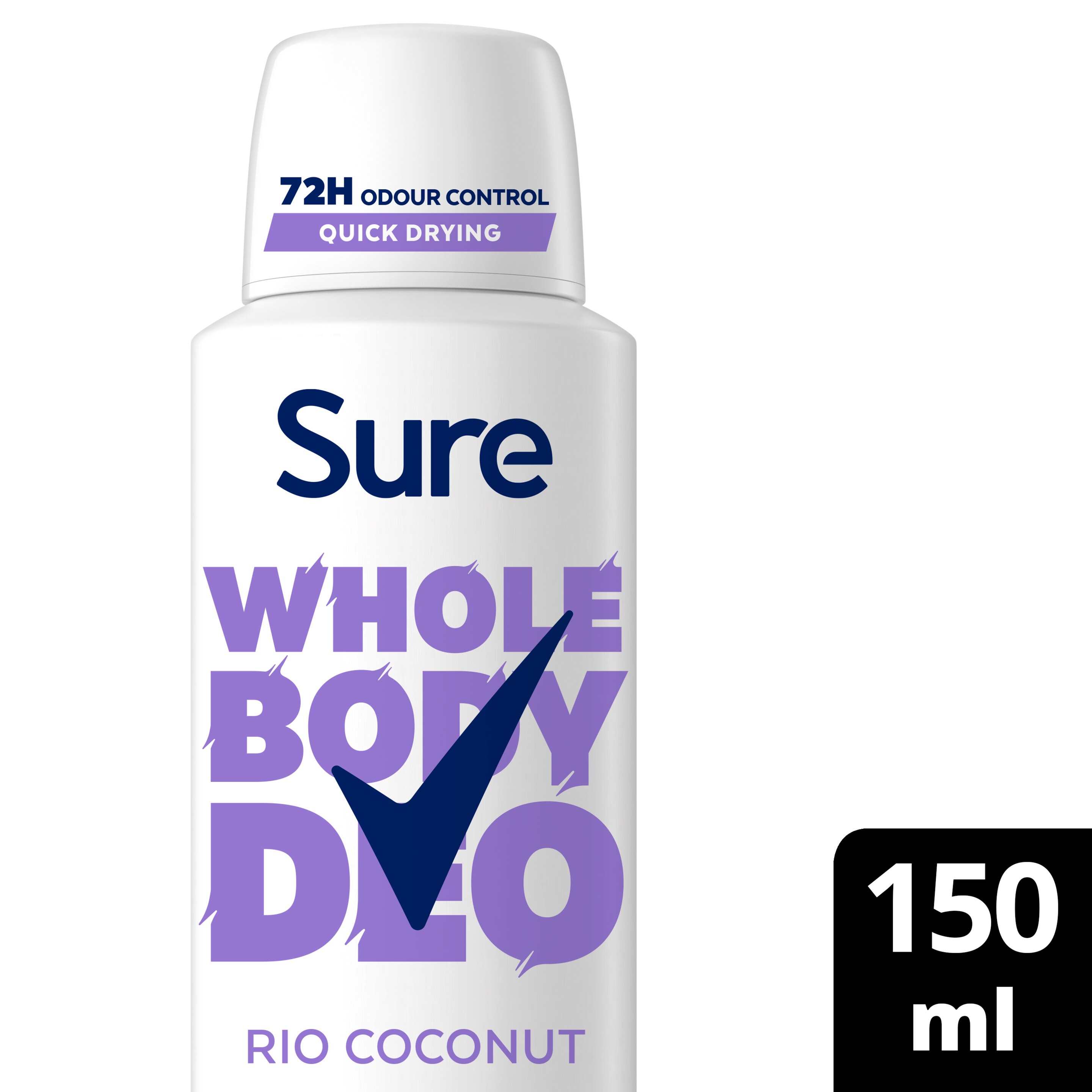 Sure Women 72hr Rio Coconut Whole Body Deodorant Spray 150ml