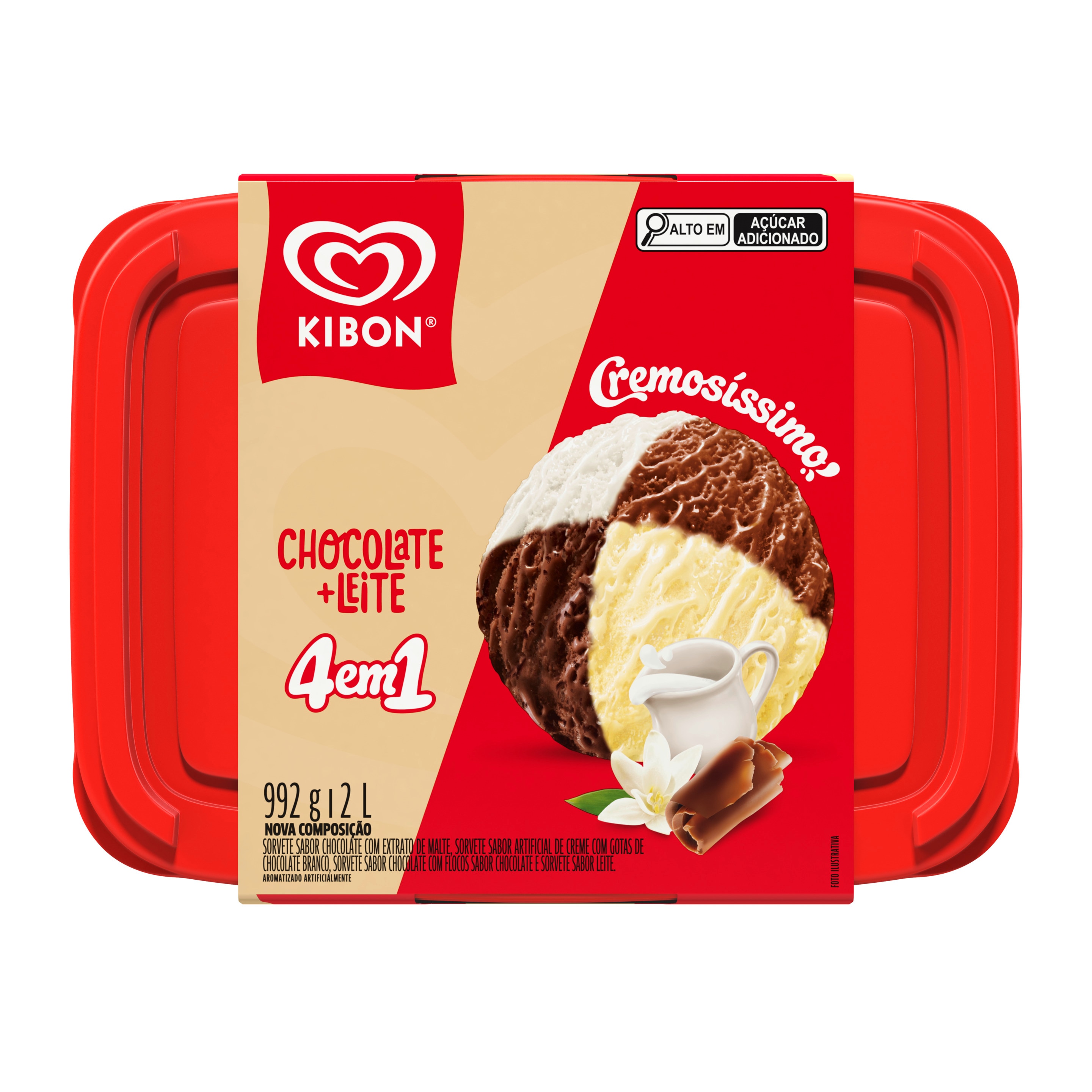 Pote do sorvete cremosíssimo 4 em 1 chocoleite packshot