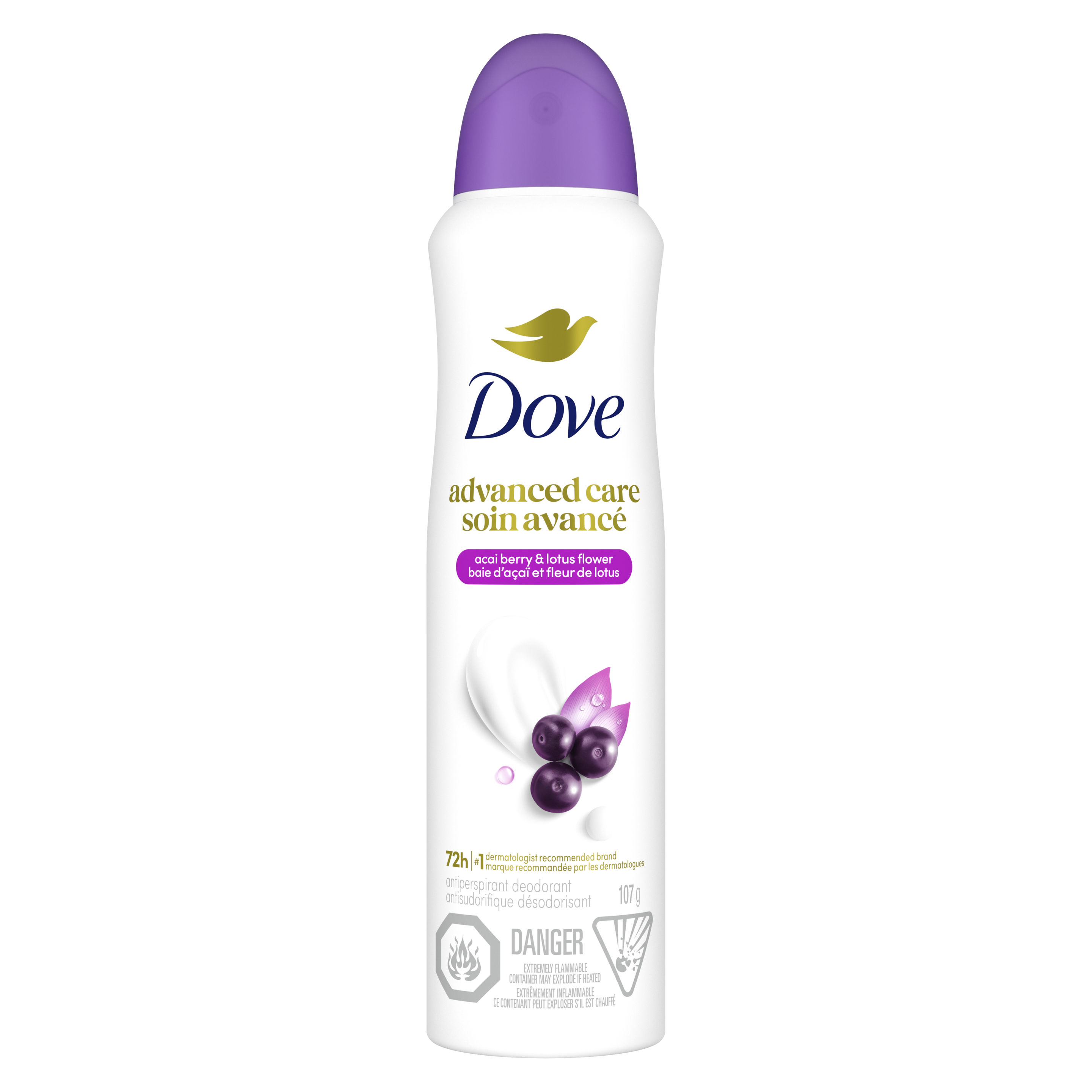 Advanced Care Dry Spray Antiperspirant Acai Berry & Lotus Flower 107g packshot