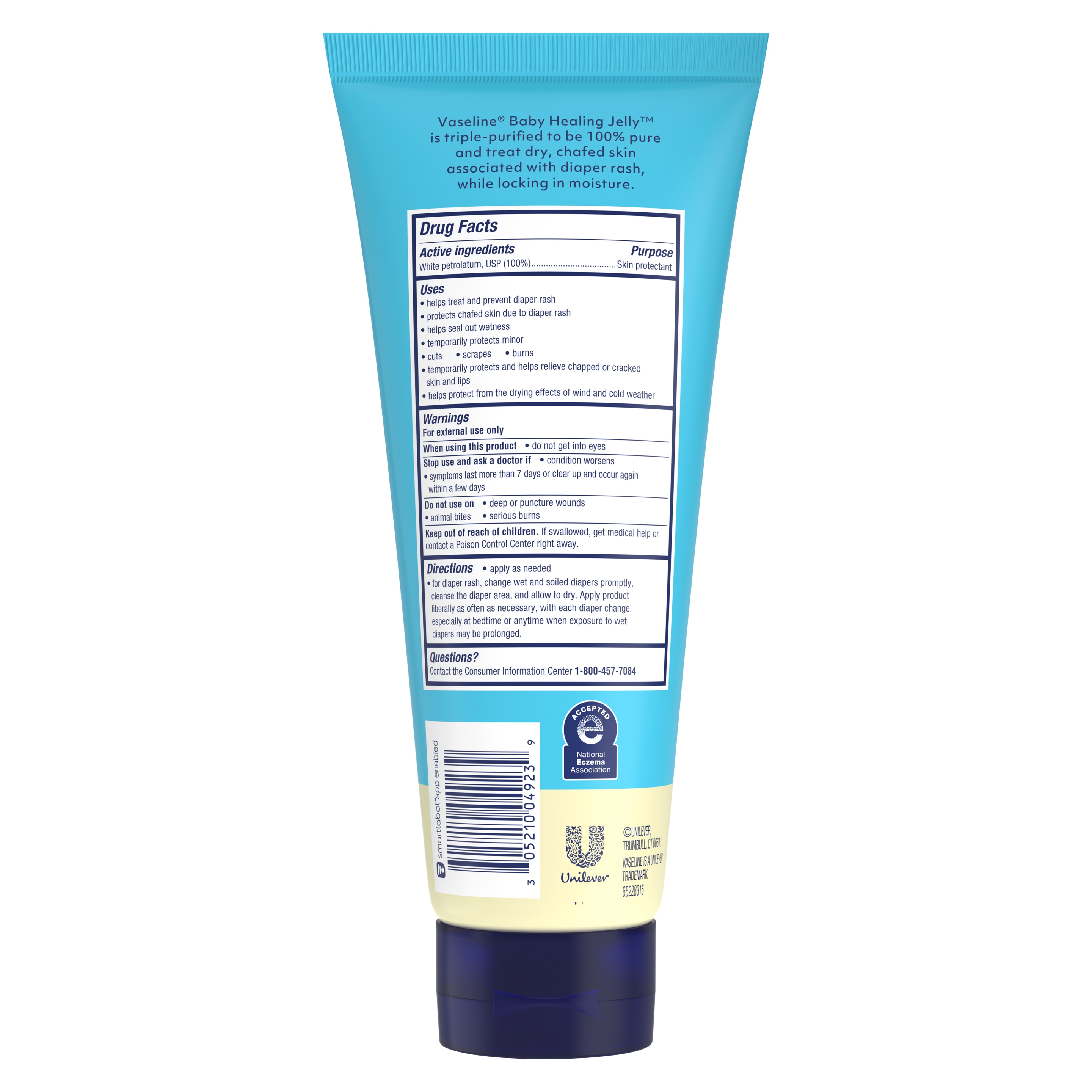 Vaseline® Baby Healing Jelly™ Tube back of pack