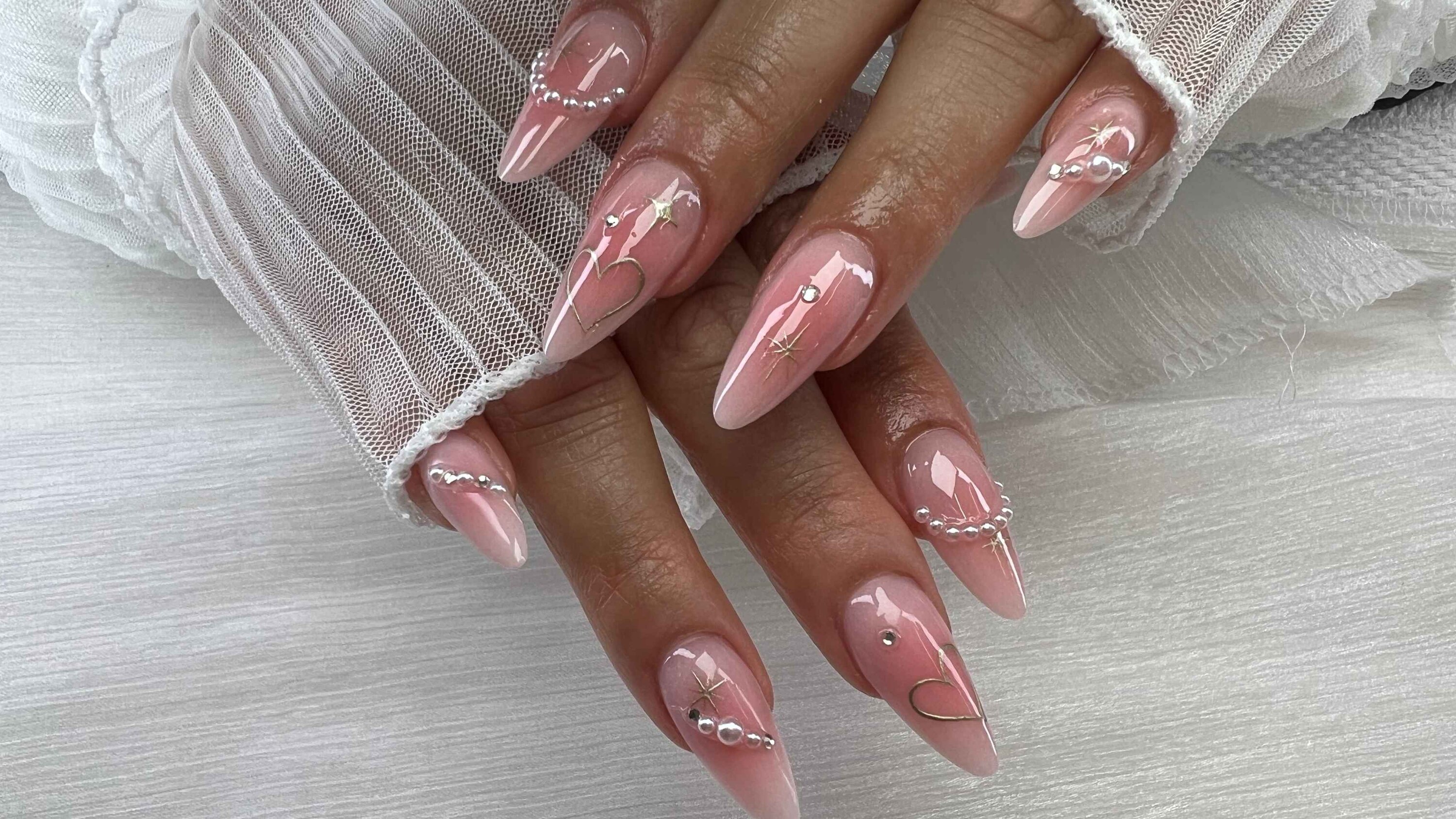 18. Blush Pink Aura Nails