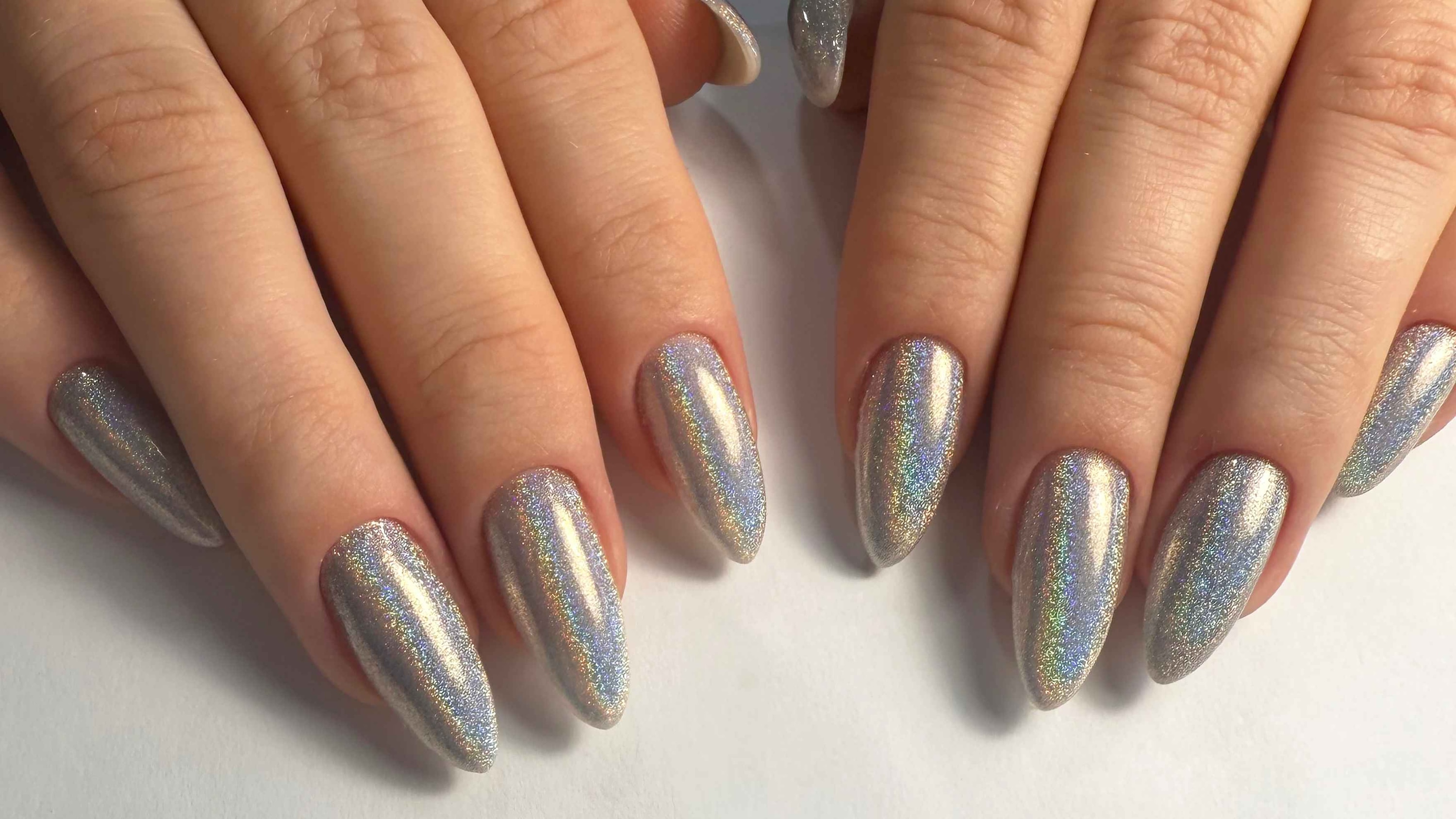 24. Holographic Shine Nails