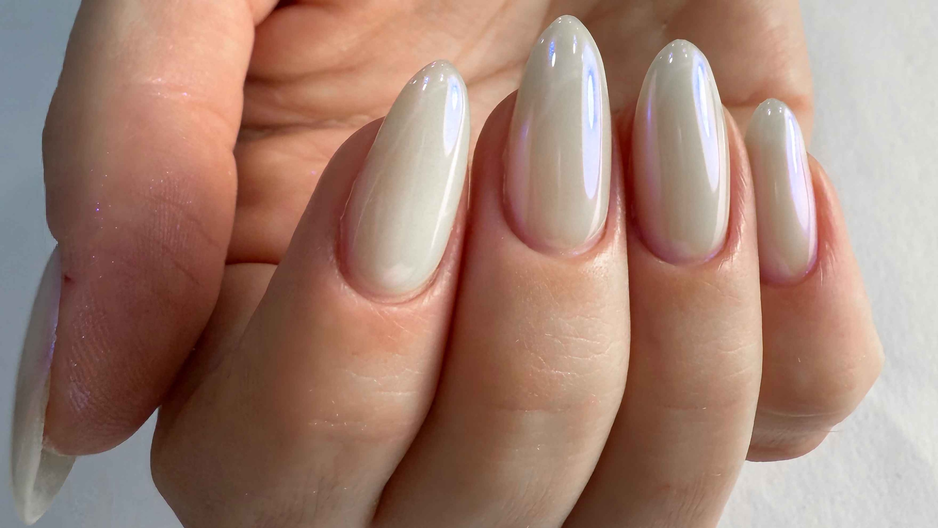 17. Nude Chrome Nails
