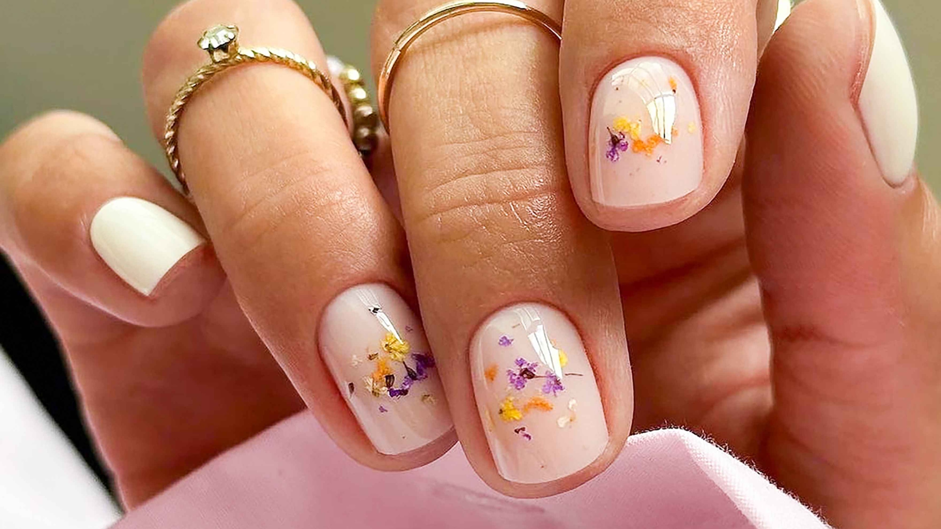10. Pressed Flower Nails