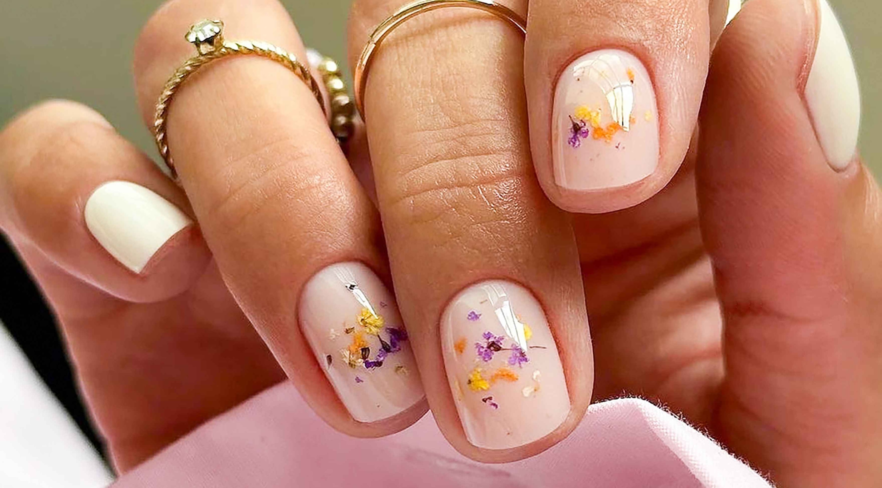 10. Pressed Flower Nails