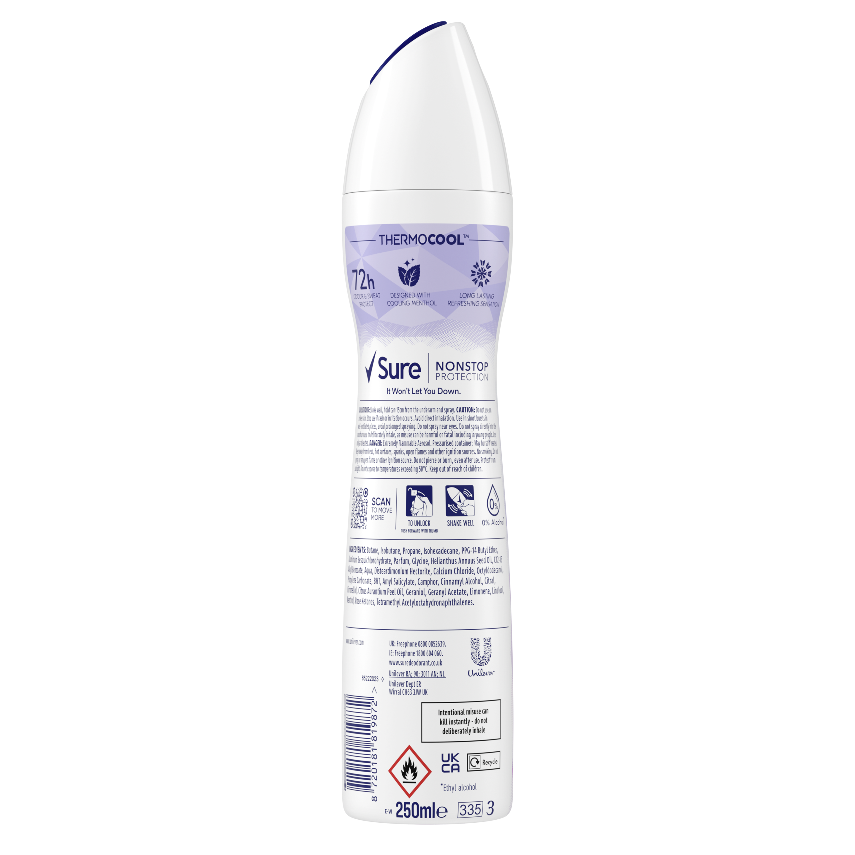 Sure Women 72hr Frozen Acai Berry & Jasmine Cooling Deodorant Spray 250ml