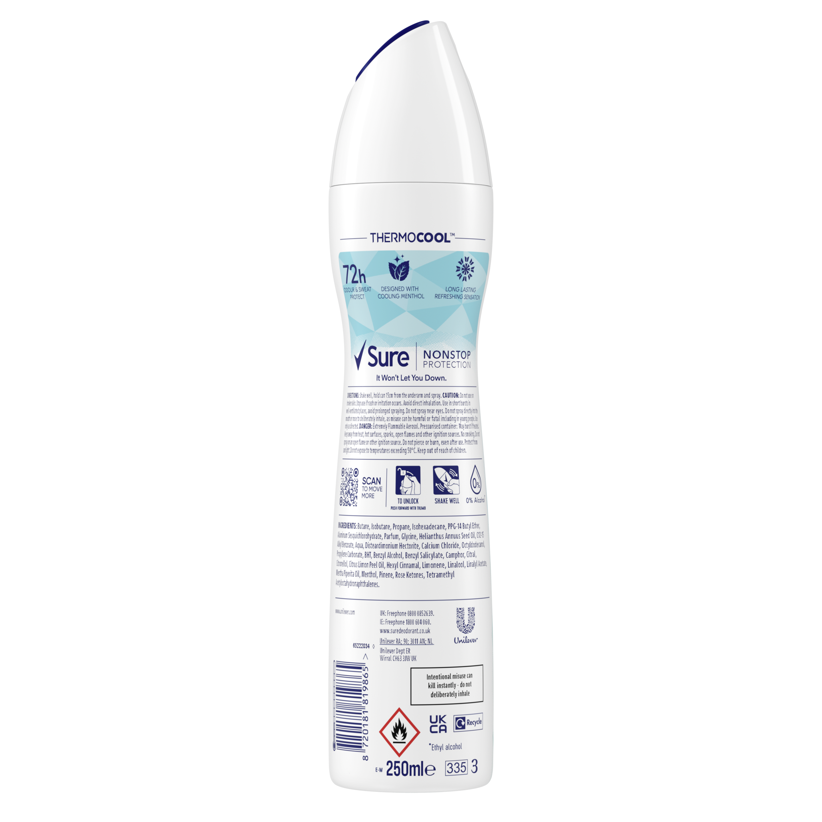 Sure Women 72hr Eucalyptus & Coconut Water Cooling Deodorant Spray 250ml