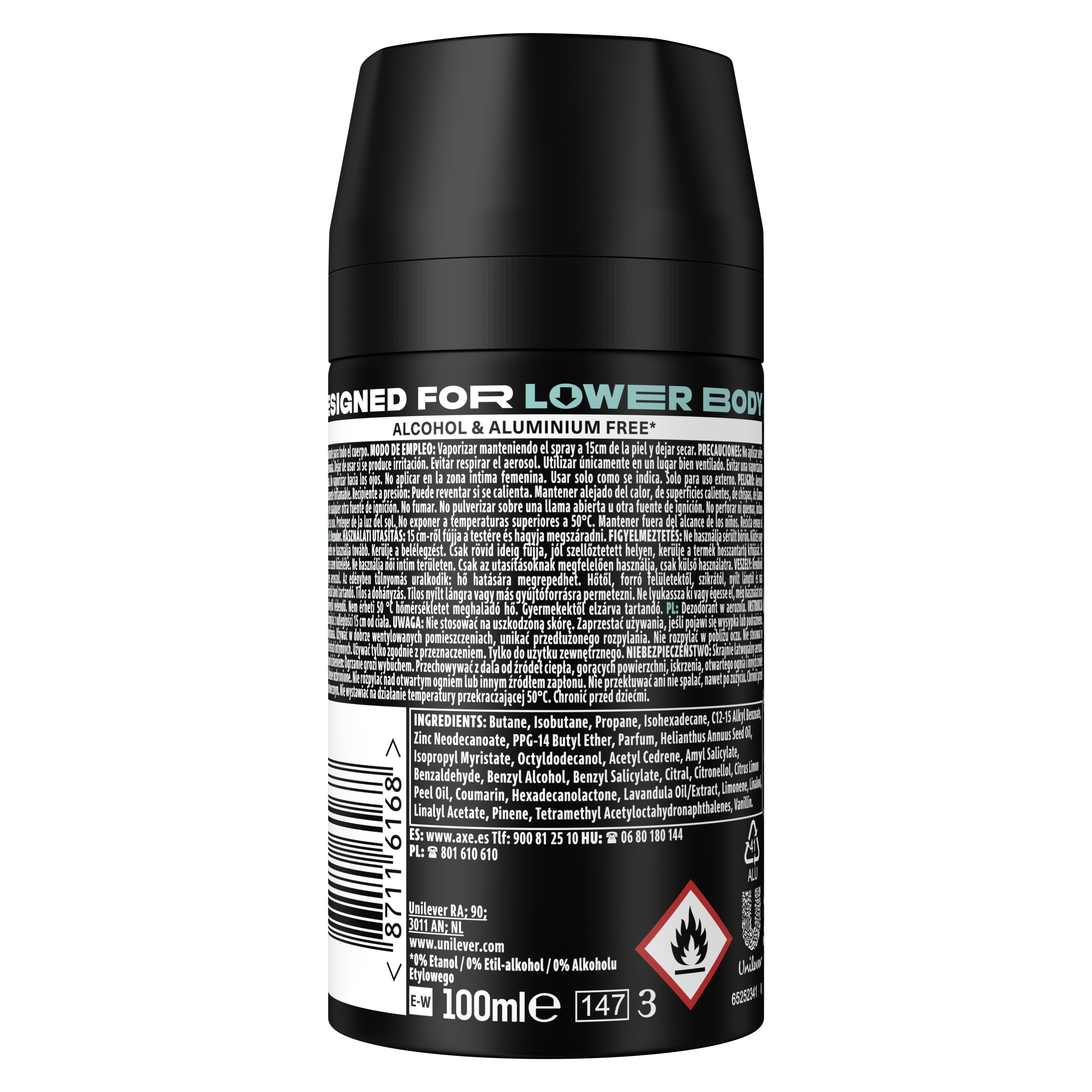 AXE Lower Body Coconut & Sandalwood dezodor aeroszol 100ml
