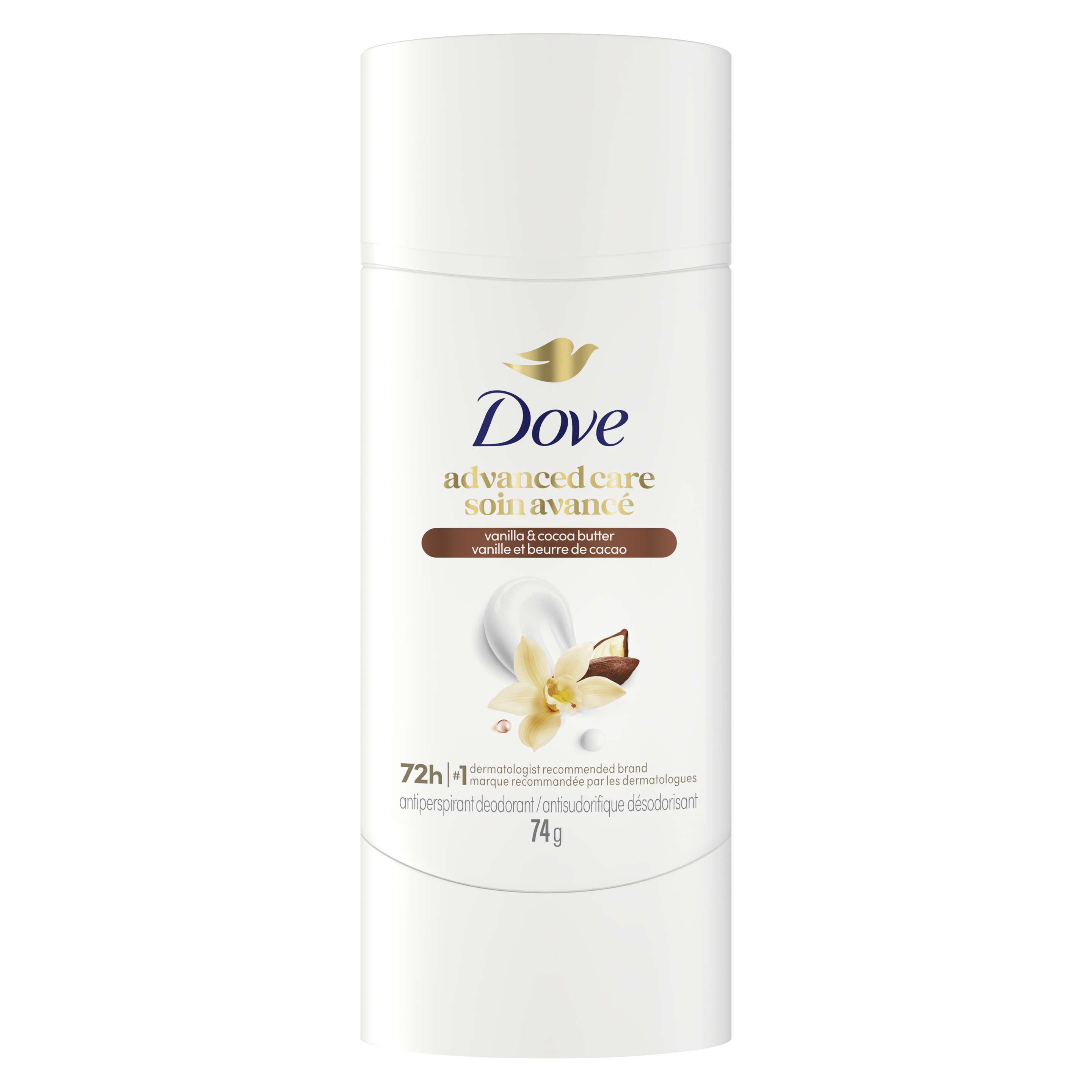 Advanced Care Antiperspirant Stick Vanilla & Cocoa Butter Scent 74g Front of Pack