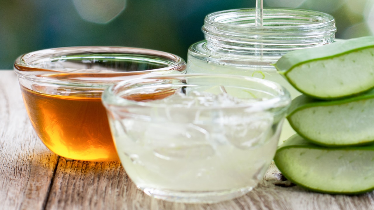 1. Aloe Vera + Honey Mask (for Hydration & Glow)