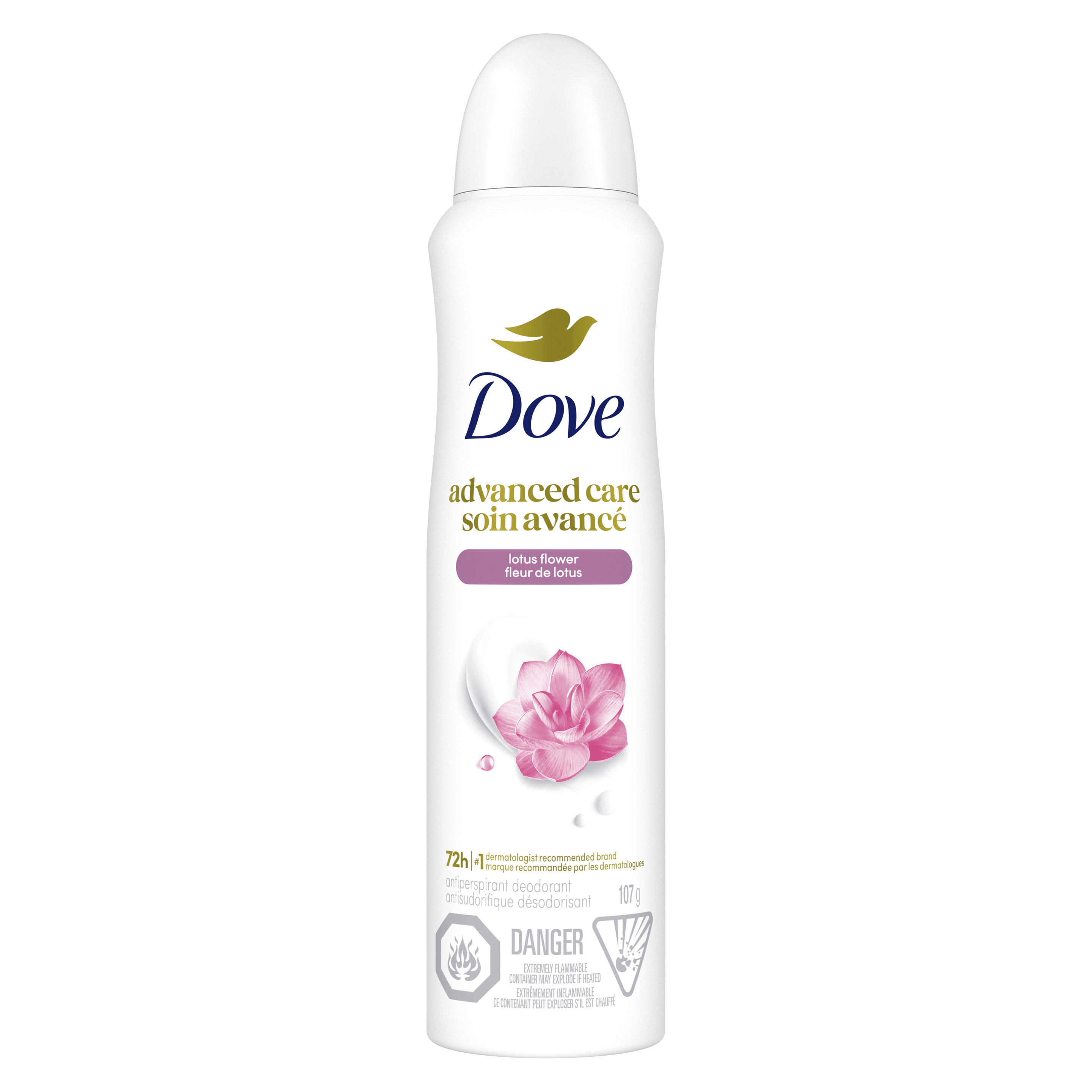 Advanced Care Antiperspirant Dry Spray Lotus Flower Scent 107g packshot